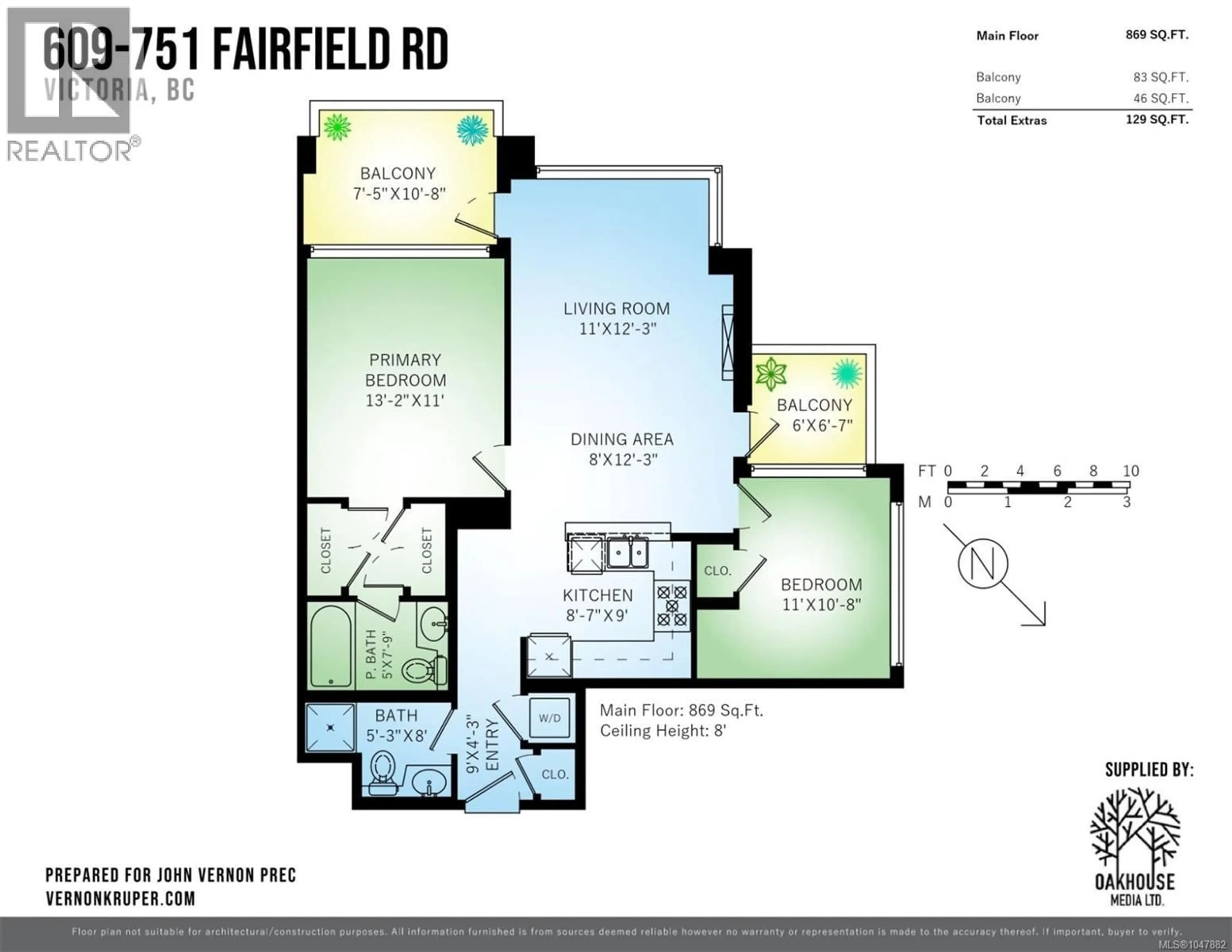 Floor plan for 609 - 751 FAIRFIELD ROAD, Victoria British Columbia V8W4A4
