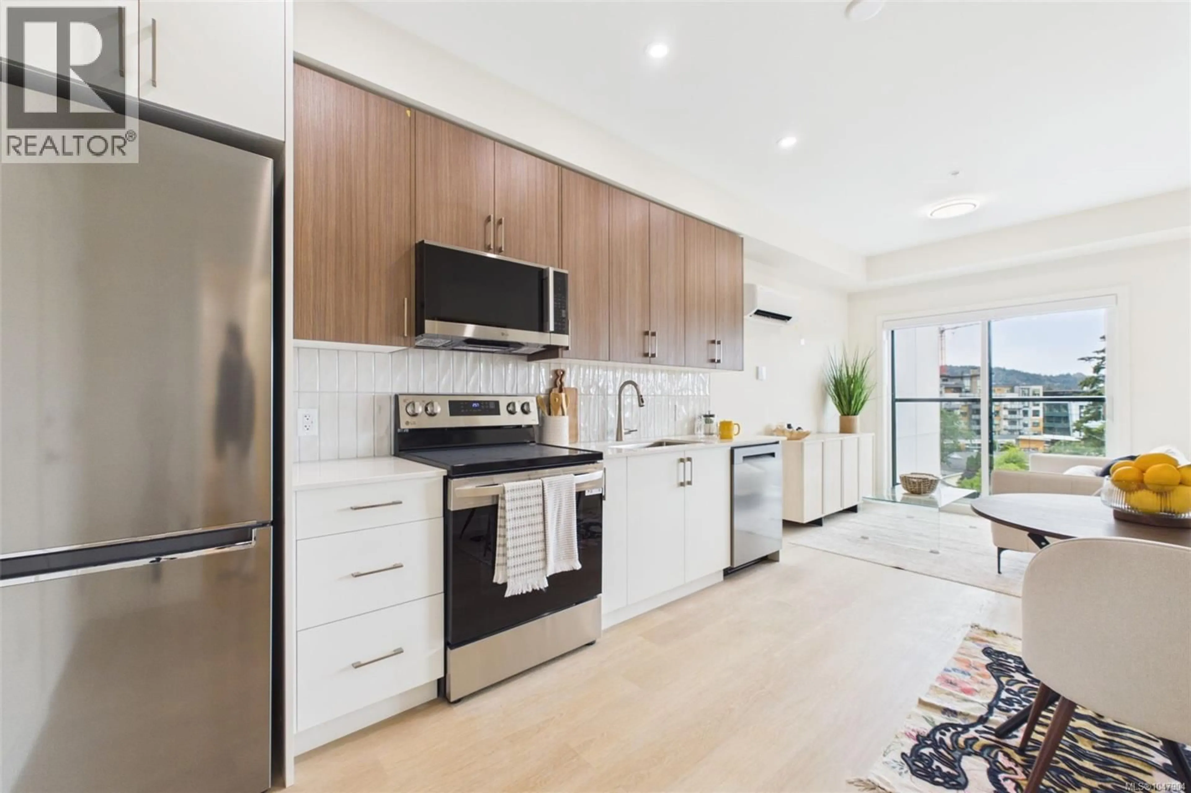 Open concept kitchen, ceramic/tile floor for 304 - 777 STATION AVENUE, Langford British Columbia V9B7K5