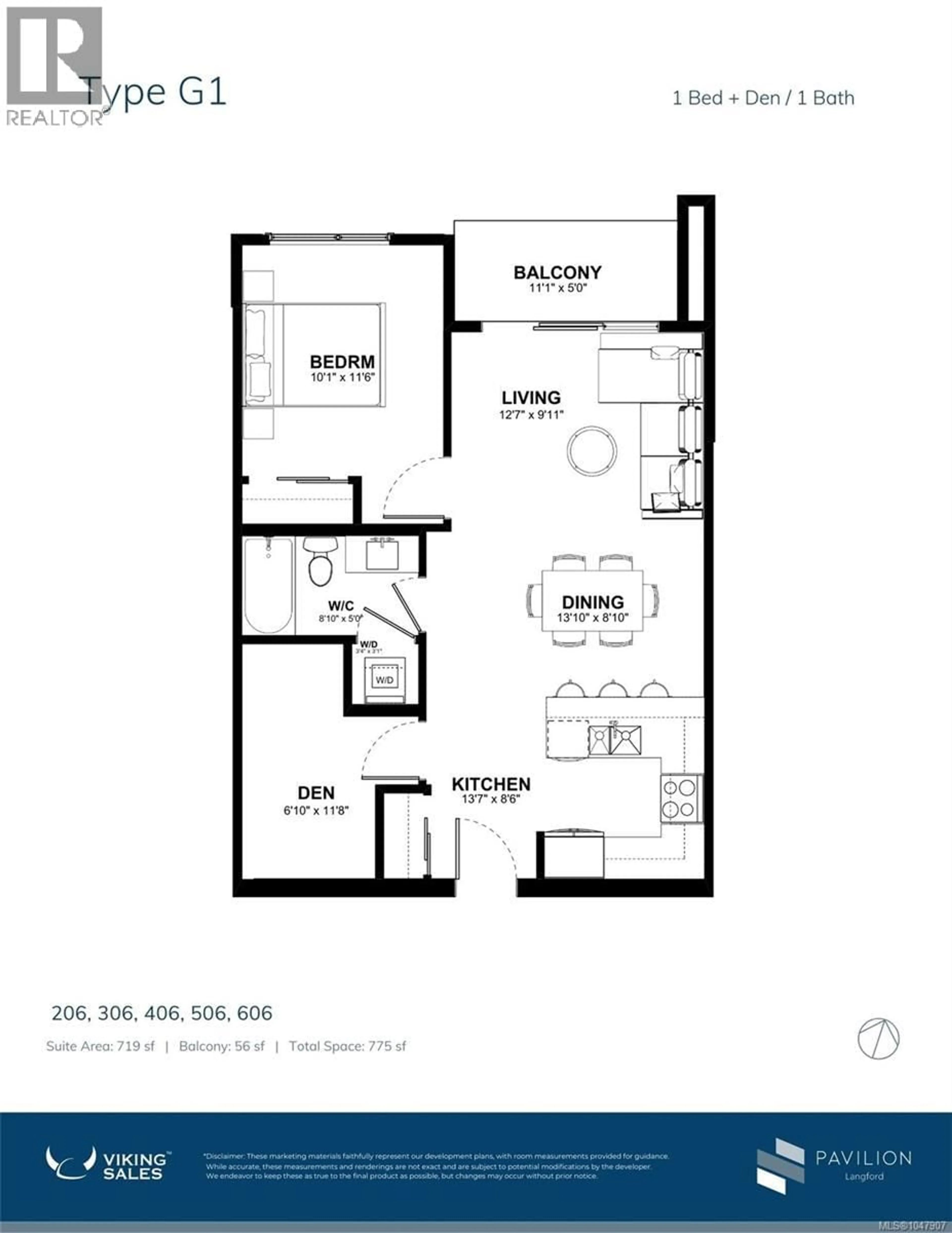 Floor plan for 206 - 777 STATION AVENUE, Langford British Columbia V9B7K5