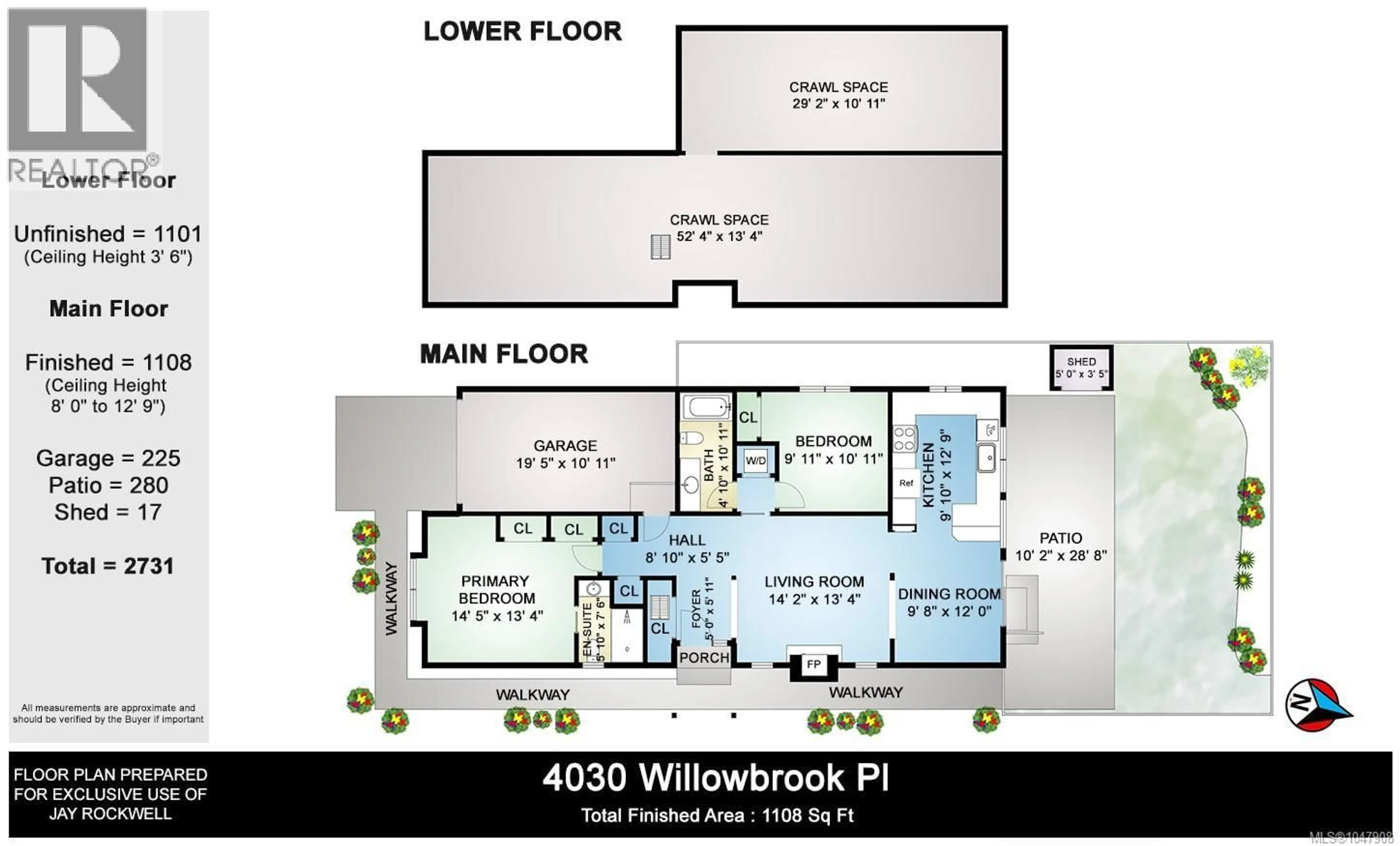 Floor plan for 4030 WILLOWBROOK PLACE, Saanich British Columbia V8Z7W9