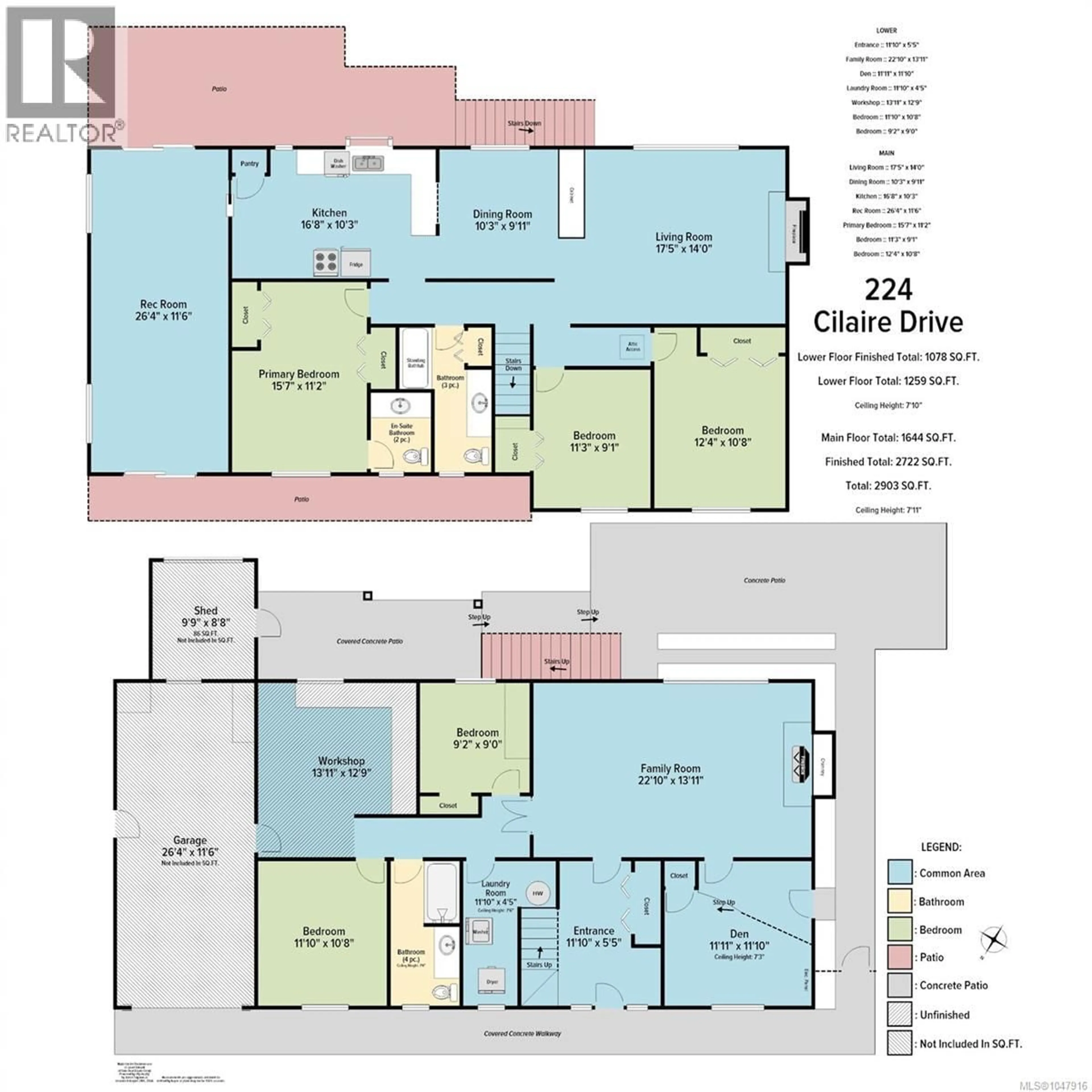 Floor plan for 224 CILAIRE DRIVE, Nanaimo British Columbia V9S3E4