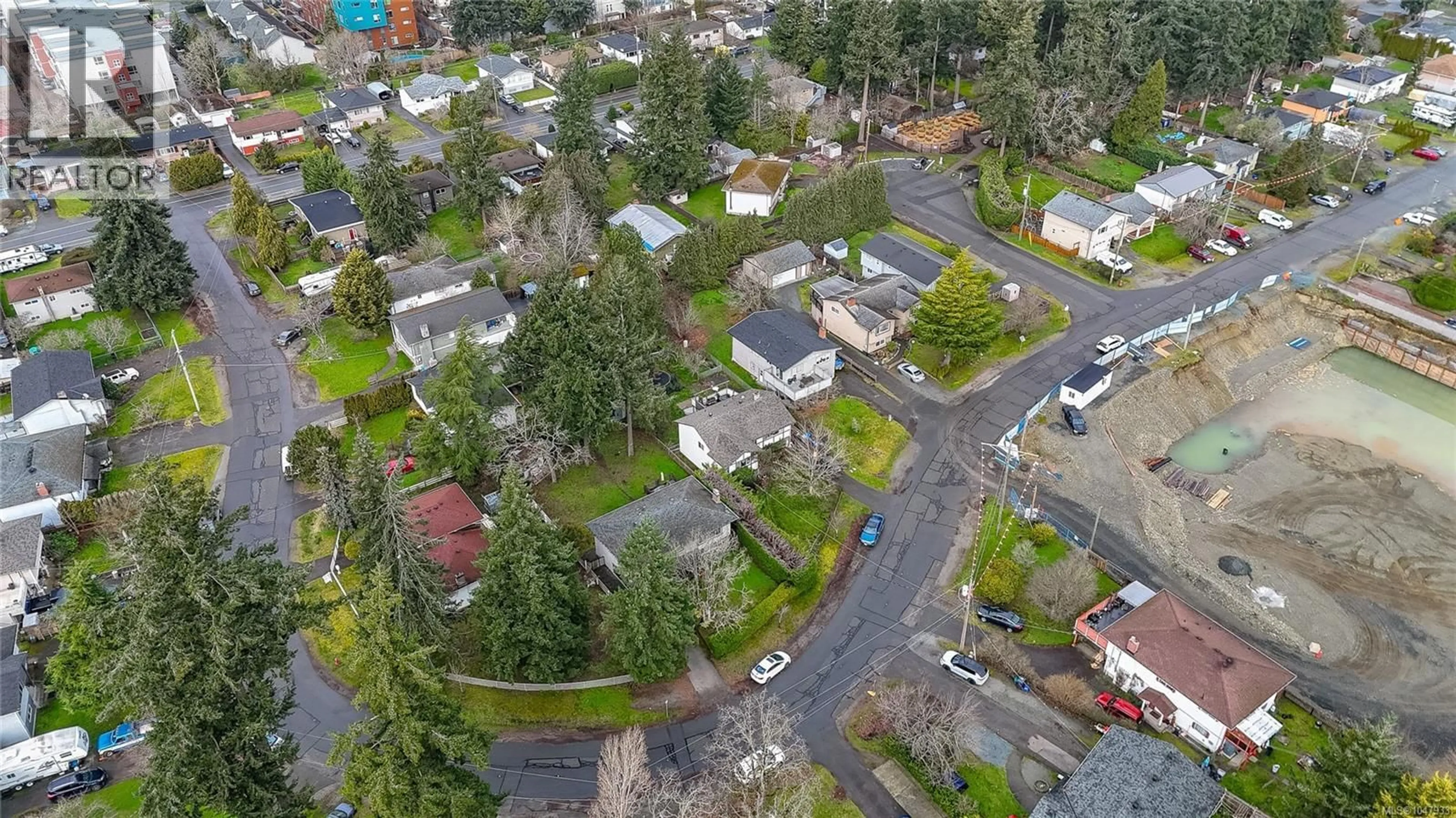 A pic from outside/outdoor area/front of a property/back of a property/a pic from drone, street for 2760 SCAFE ROAD, Langford British Columbia V9B3W7