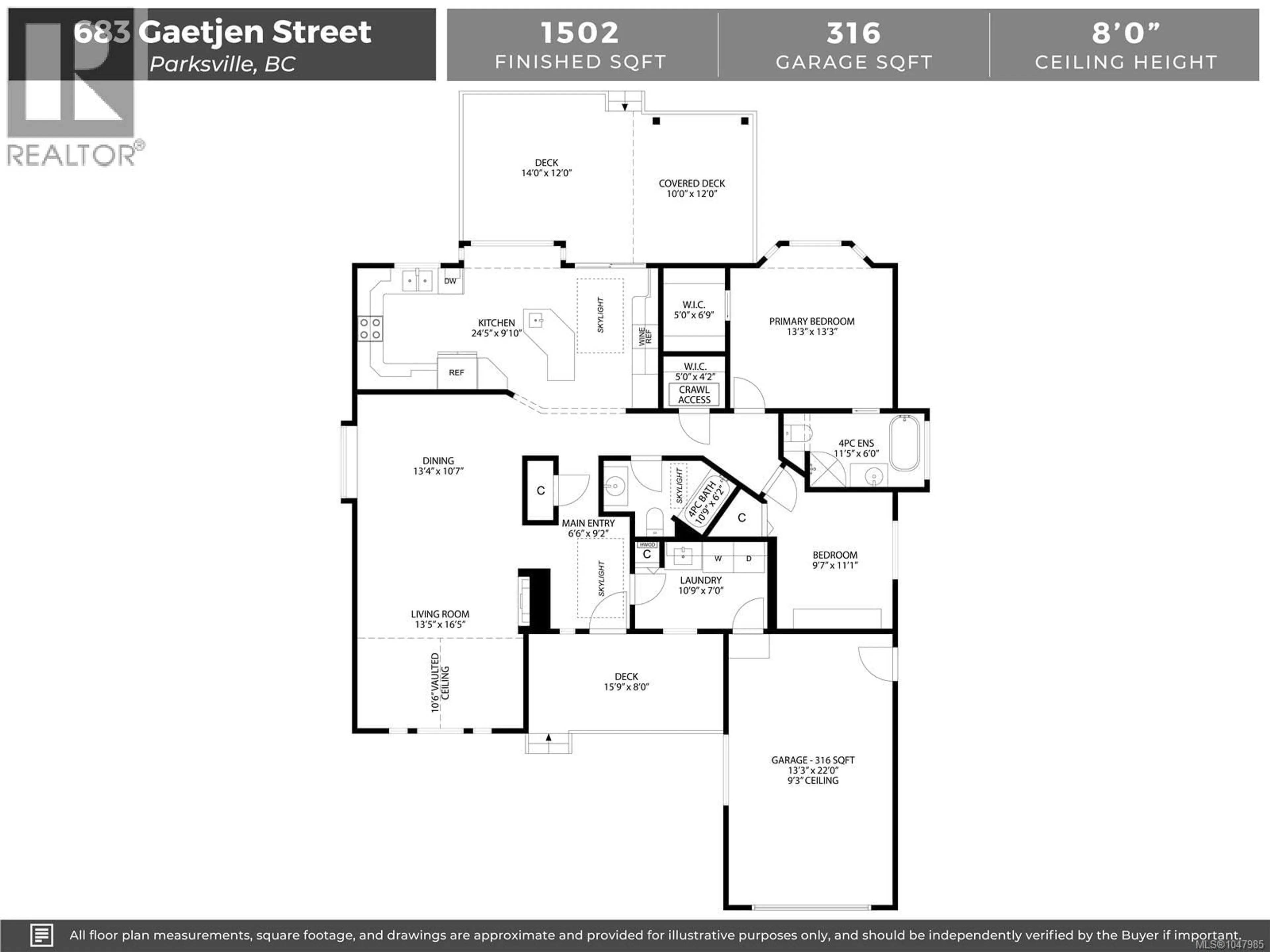 Floor plan for 683 GAETJEN STREET, Parksville British Columbia V9P1B3