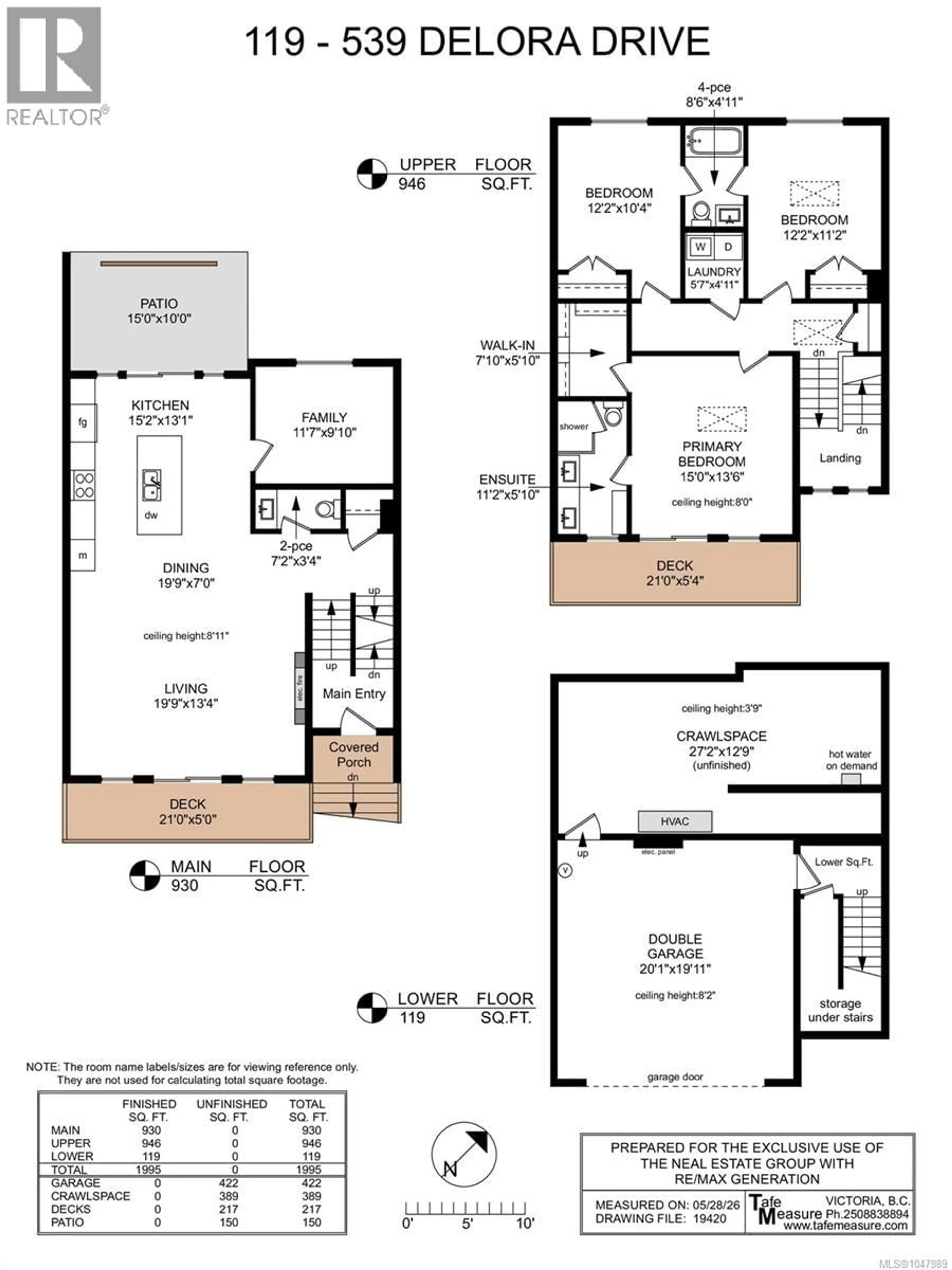 Floor plan for 119 - 539 DELORA DRIVE, Colwood British Columbia V9C0M2