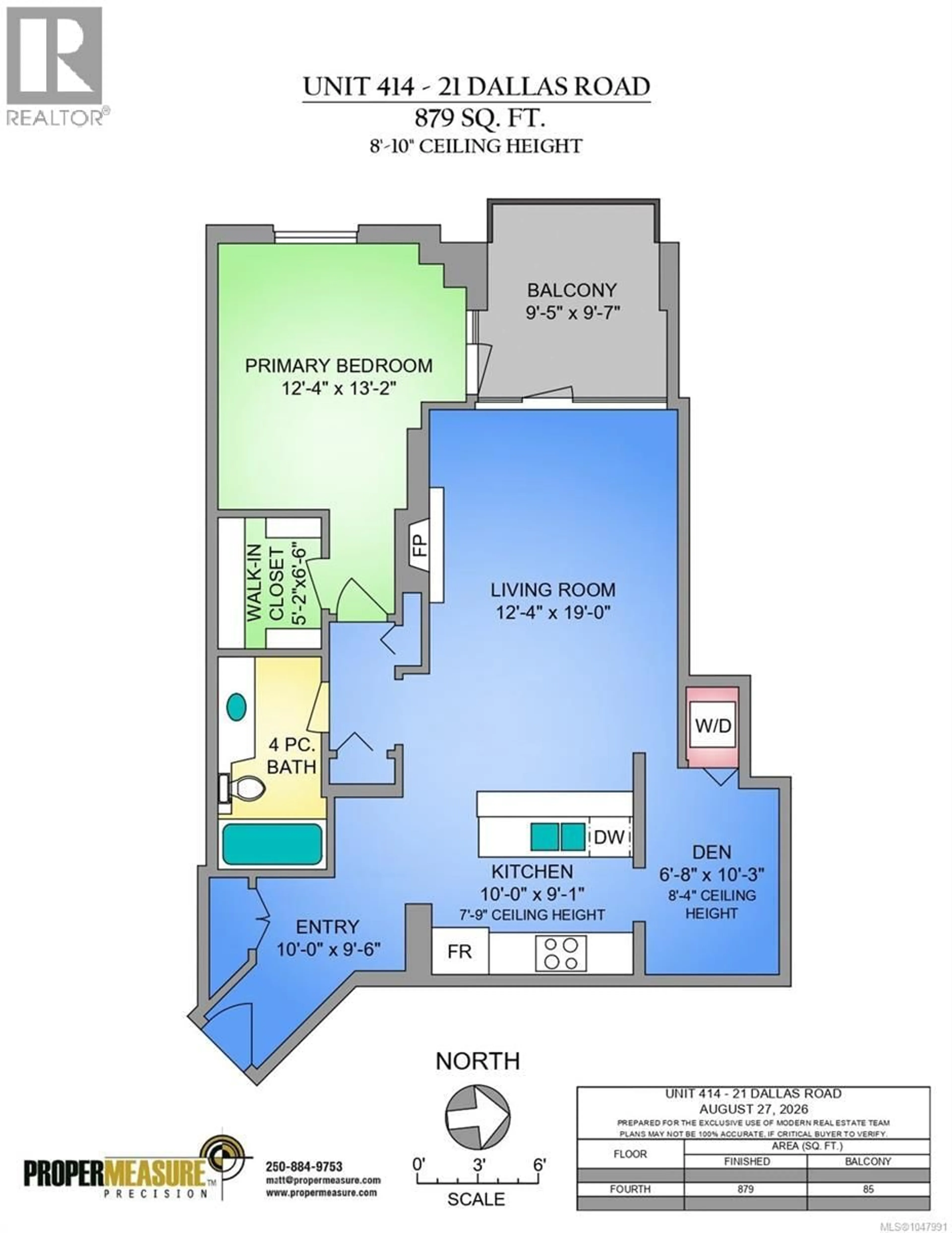Floor plan for 414 - 21 DALLAS ROAD, Victoria British Columbia V8V4Z9