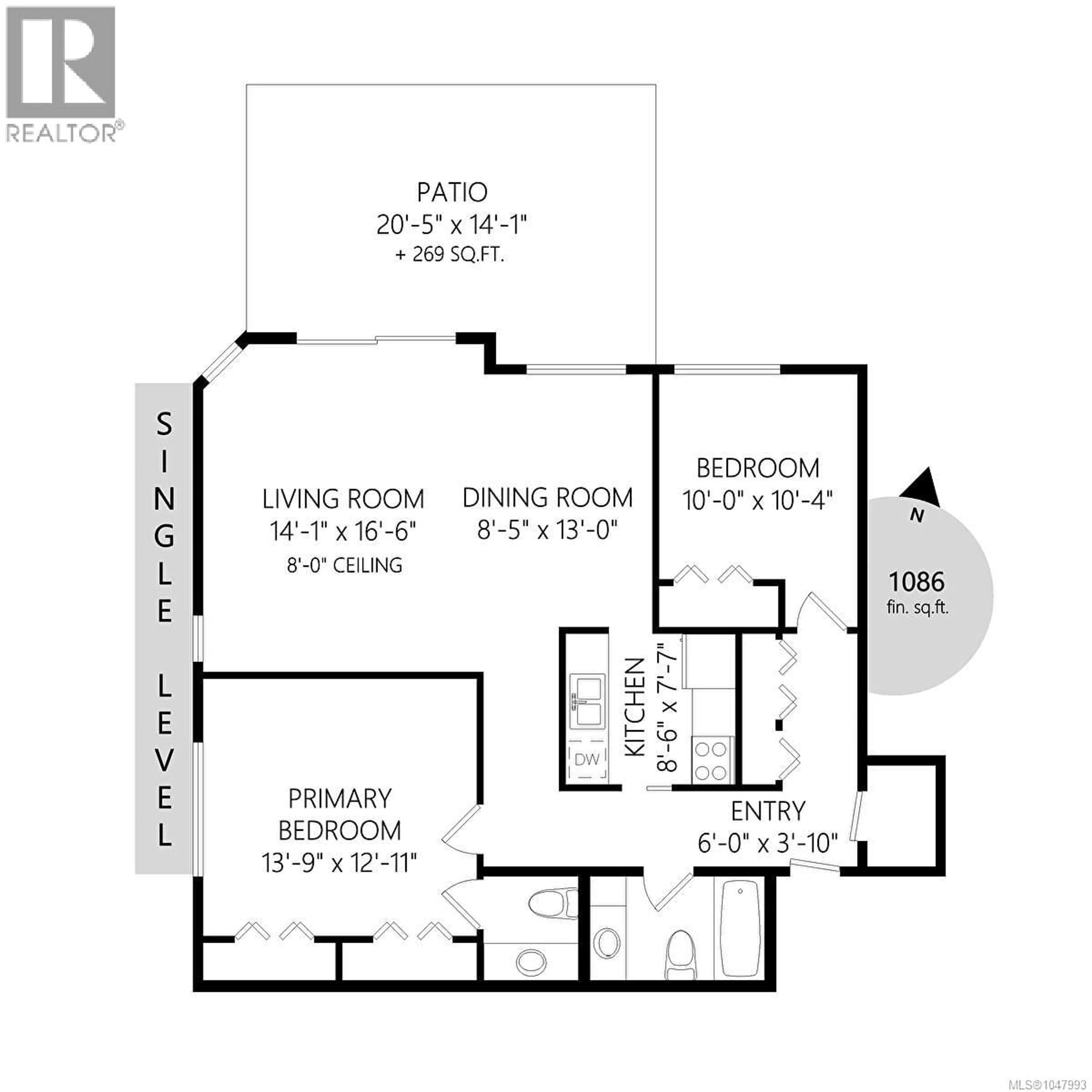 Floor plan for 101 - 1145 HILDA STREET, Victoria British Columbia V8V2Z5