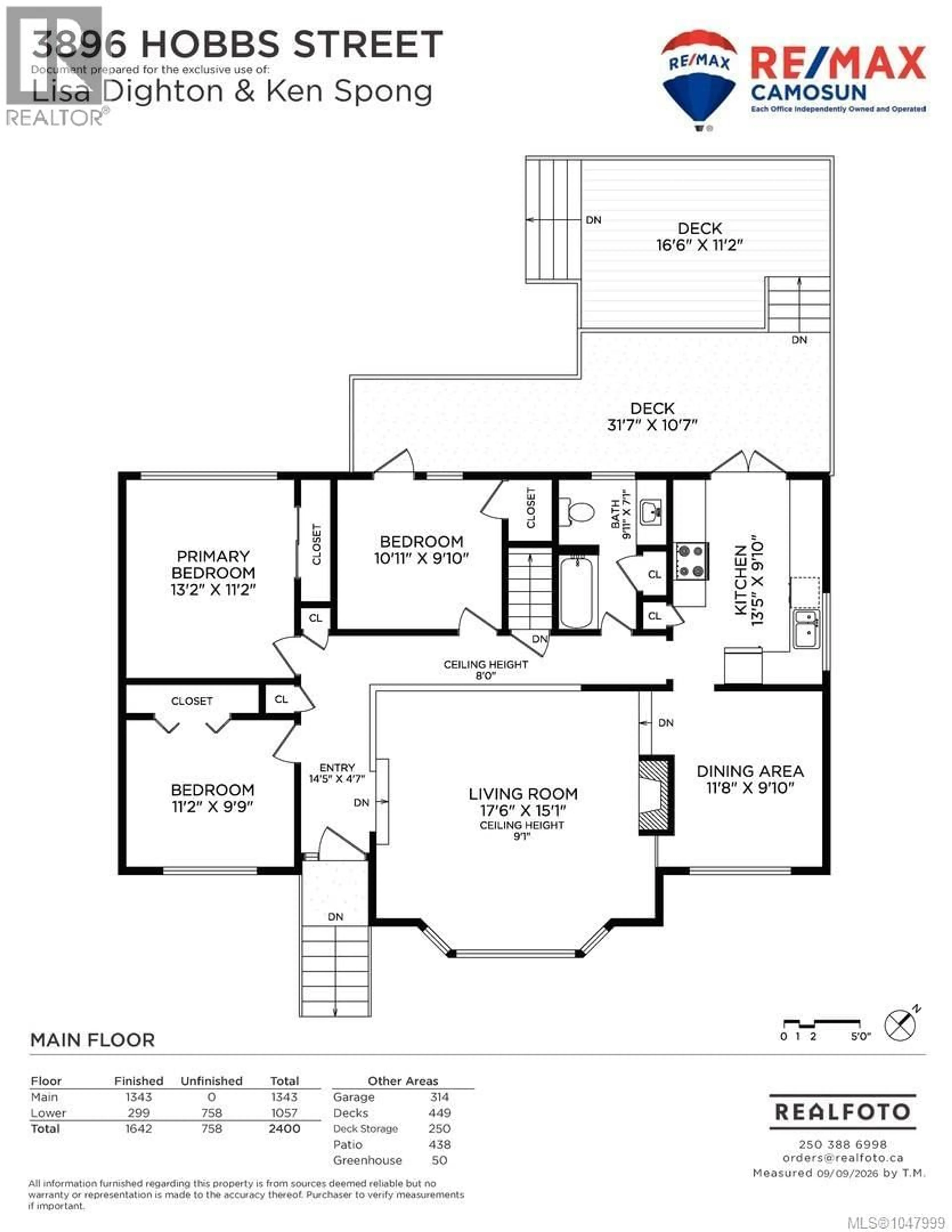 Floor plan for 3896 HOBBS STREET, Saanich British Columbia V8N4C9
