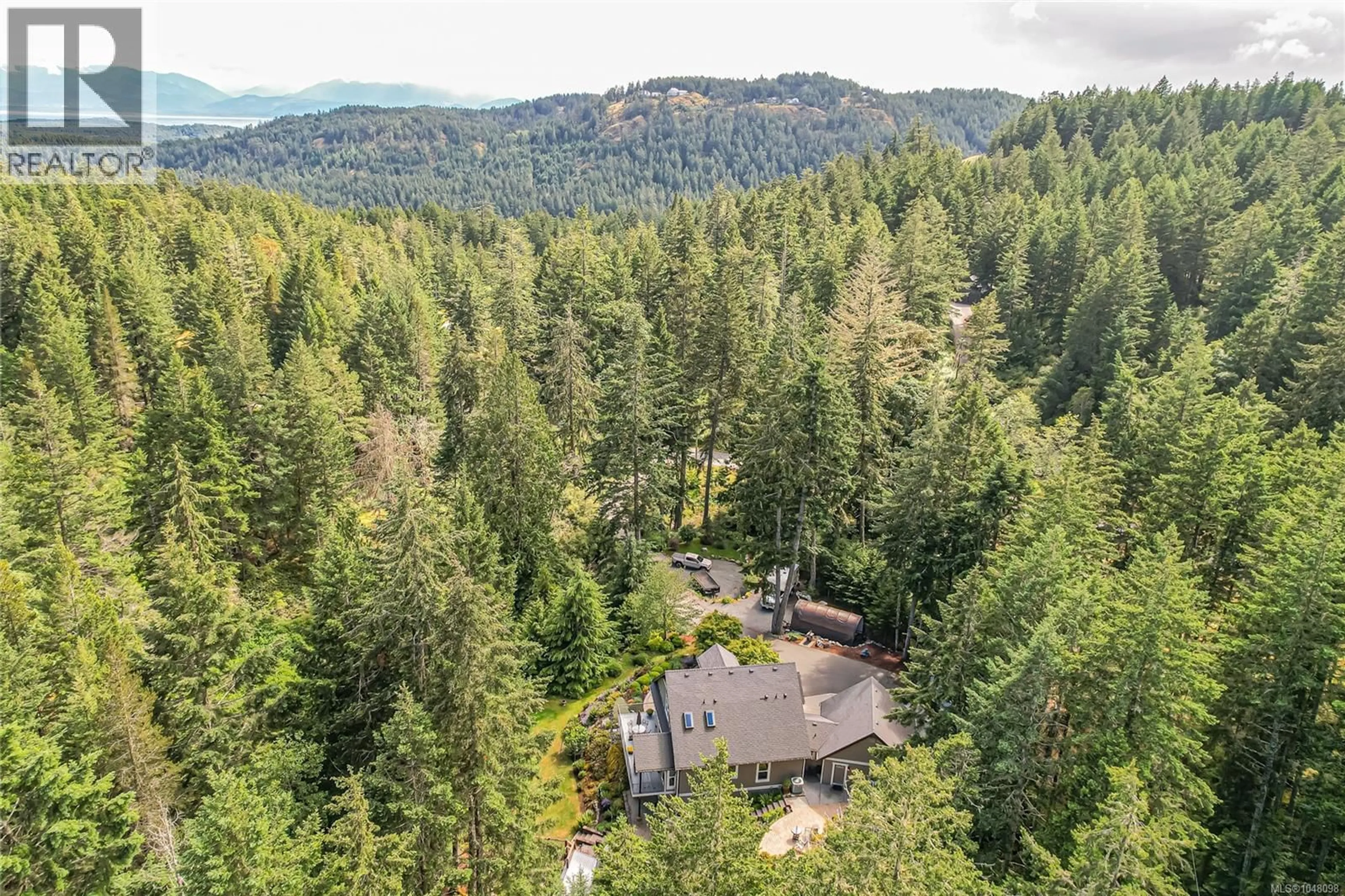 A pic from outside/outdoor area/front of a property/back of a property/a pic from drone, forest/trees view for 5240 LA BONNE ROAD, Metchosin British Columbia V9C0A5