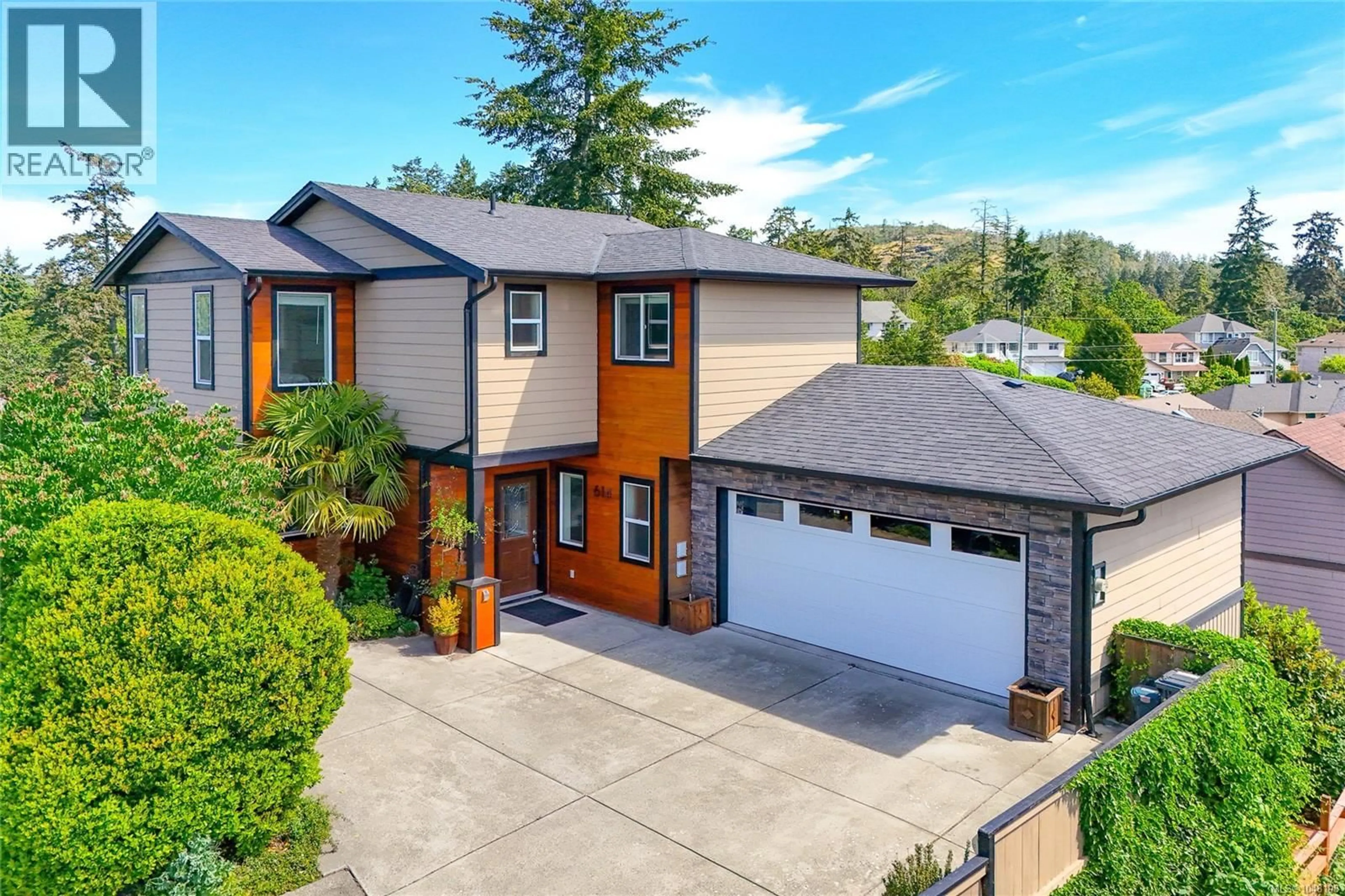 A pic from outside/outdoor area/front of a property/back of a property/a pic from drone, street for 614 CORNERSTONE CLOSE, Langford British Columbia V9B5V1