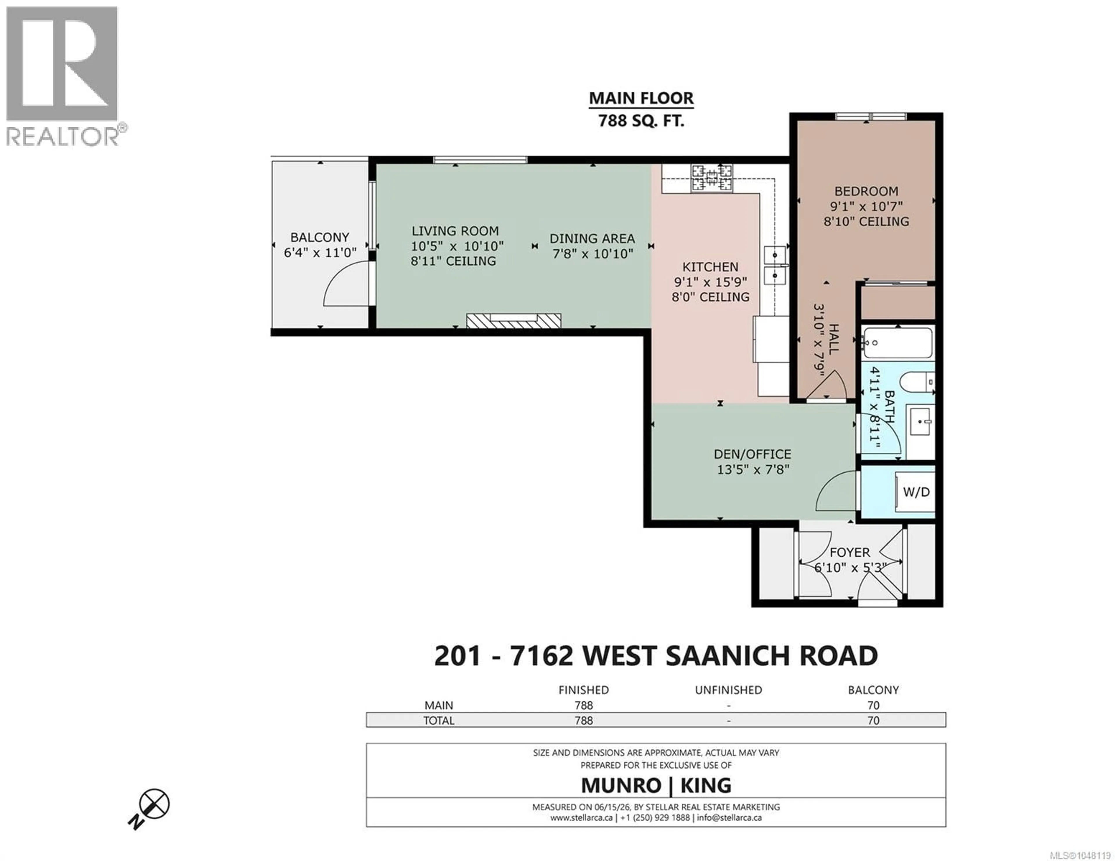 Floor plan for 201 - 7162 WEST SAANICH ROAD, Central Saanich British Columbia V8M1P6