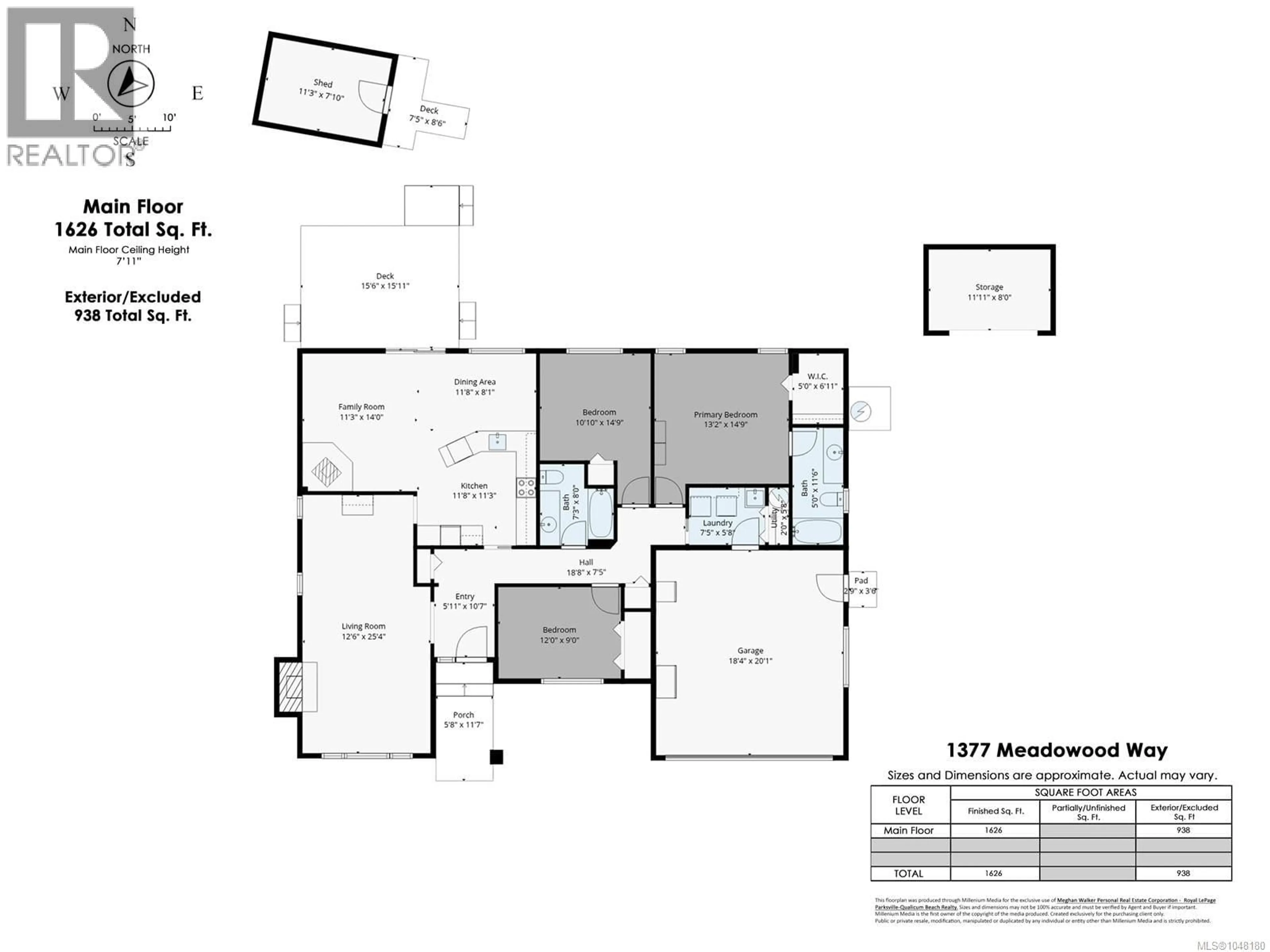 Floor plan for 1377 MEADOWOOD WAY, Qualicum Beach British Columbia V9K2S4