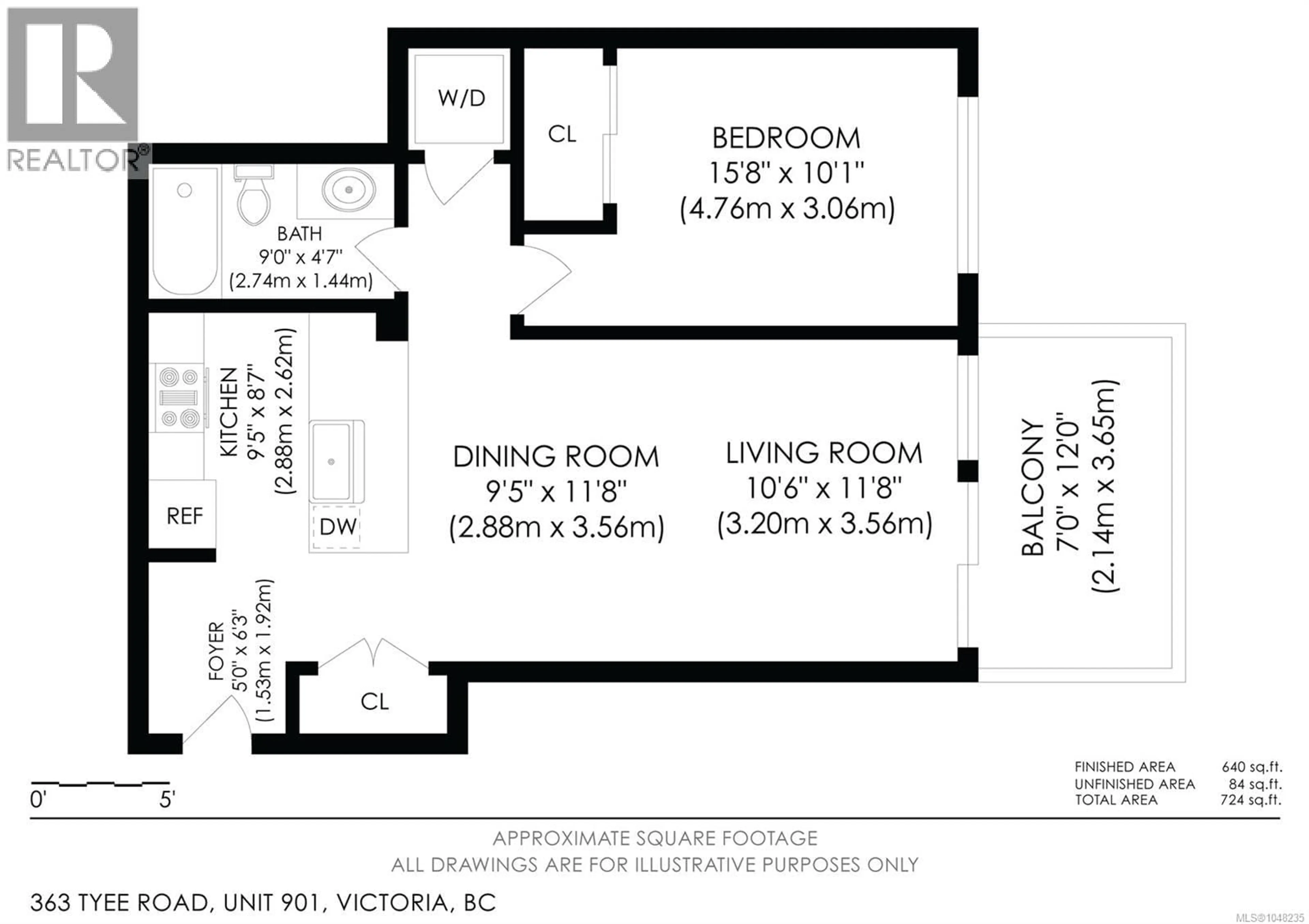 Floor plan for 901 - 363 TYEE ROAD, Victoria British Columbia V9A0B5