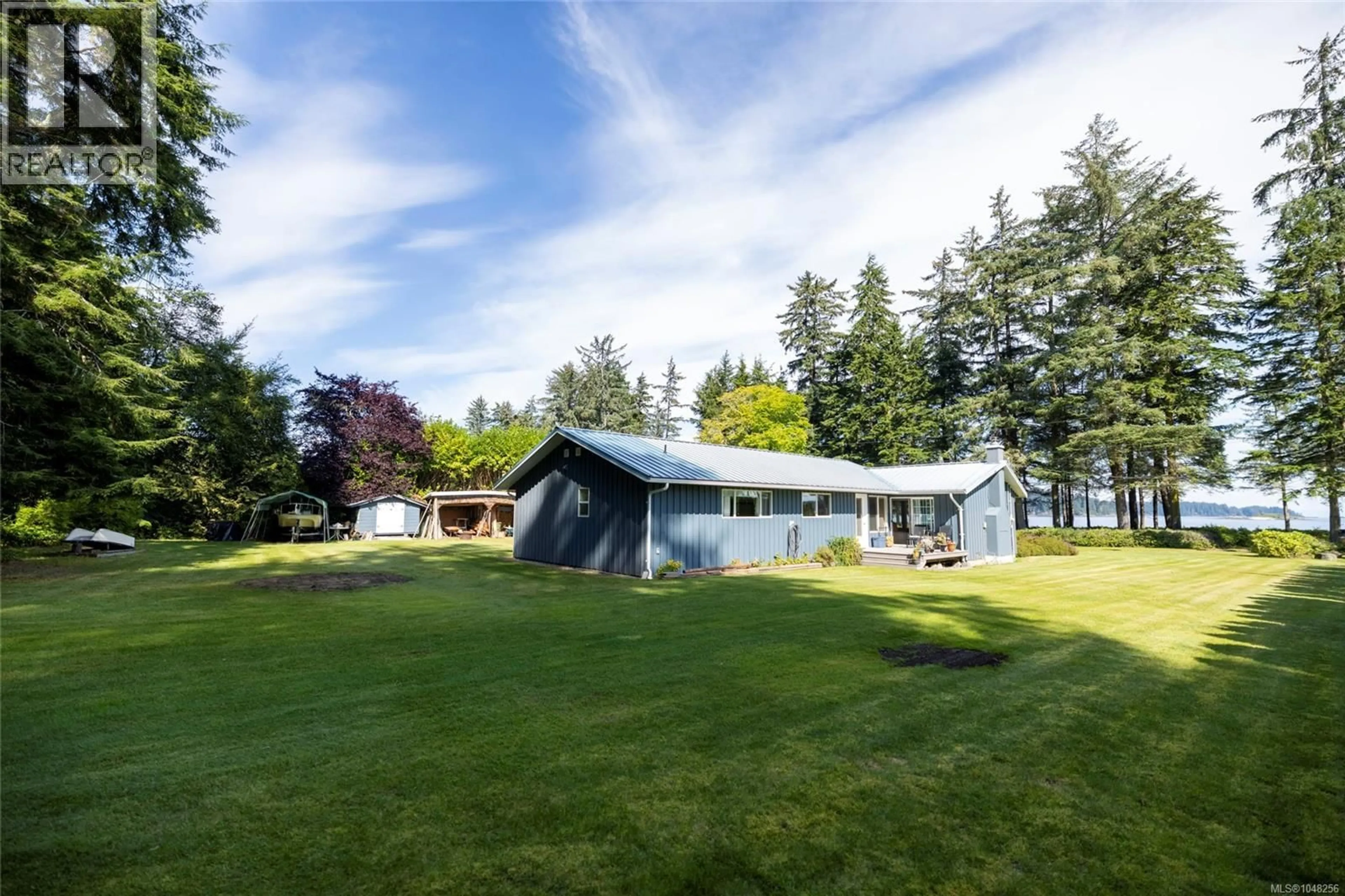 A pic from outside/outdoor area/front of a property/back of a property/a pic from drone, water/lake/river/ocean view for 6230 STOREY'S BEACH ROAD, Port Hardy British Columbia V0N2P0