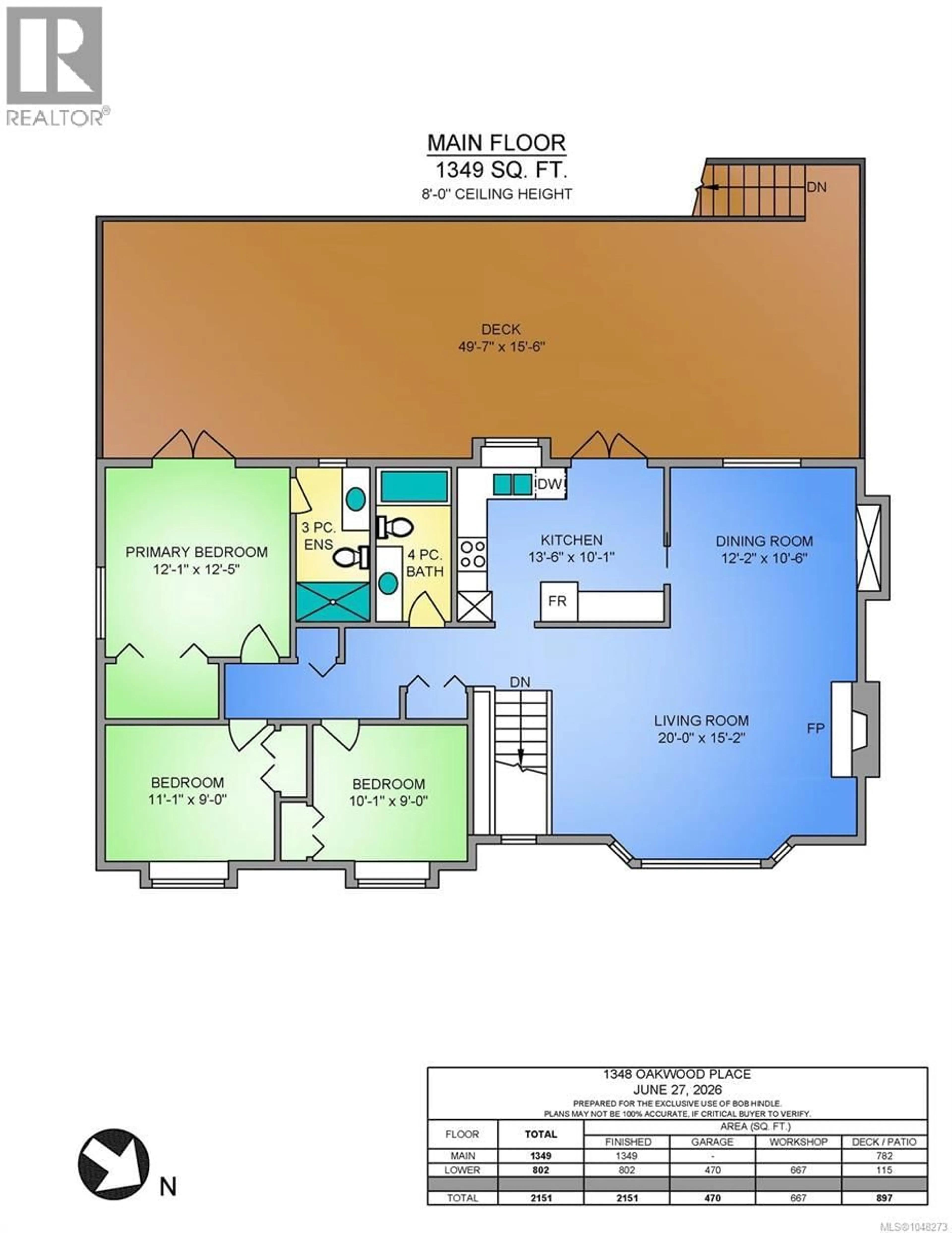 Floor plan for 1348 OAKWOOD PLACE, Duncan British Columbia V9L5R3