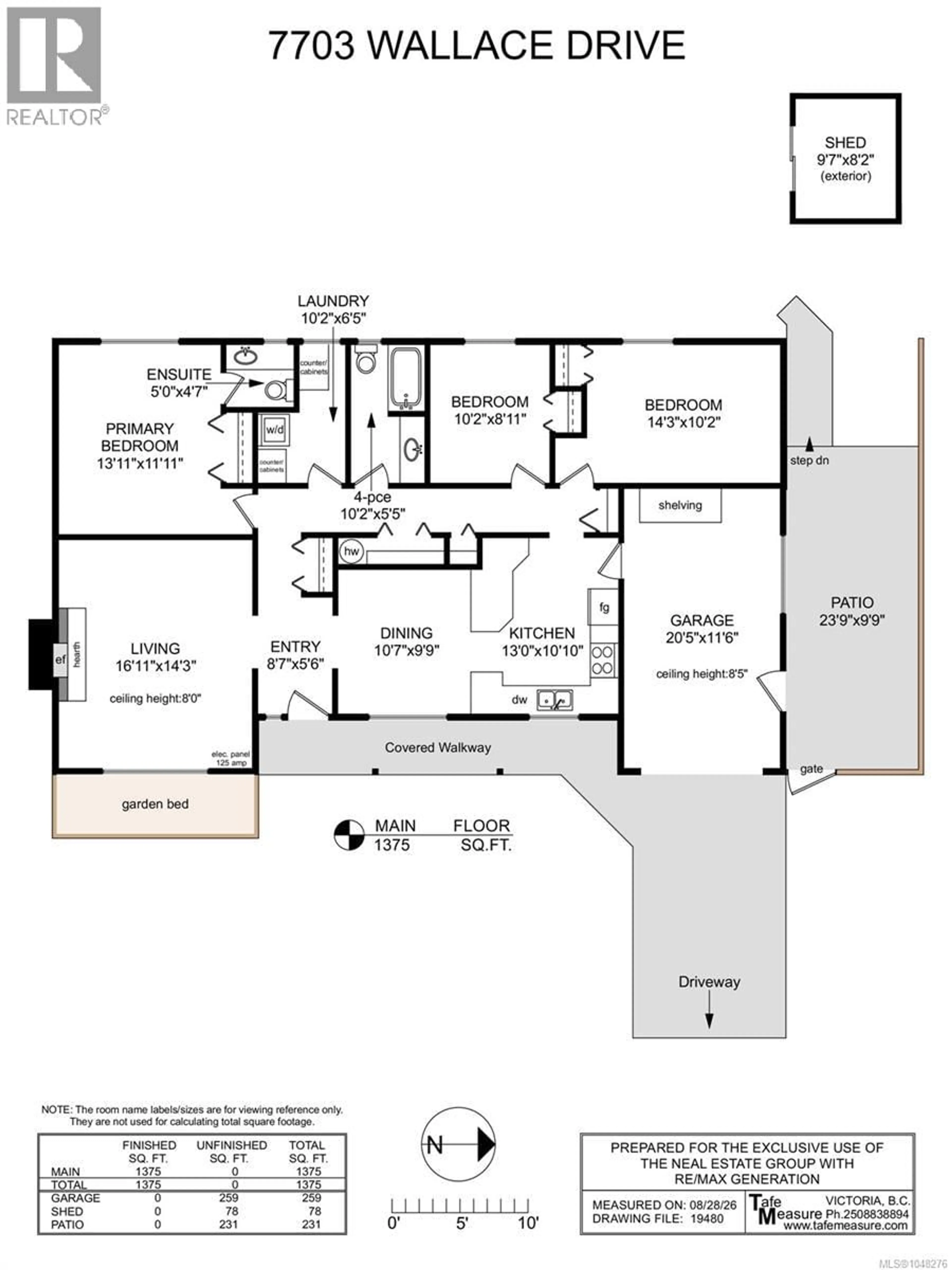 Floor plan for 7703 WALLACE DRIVE, Central Saanich British Columbia V8M1N5