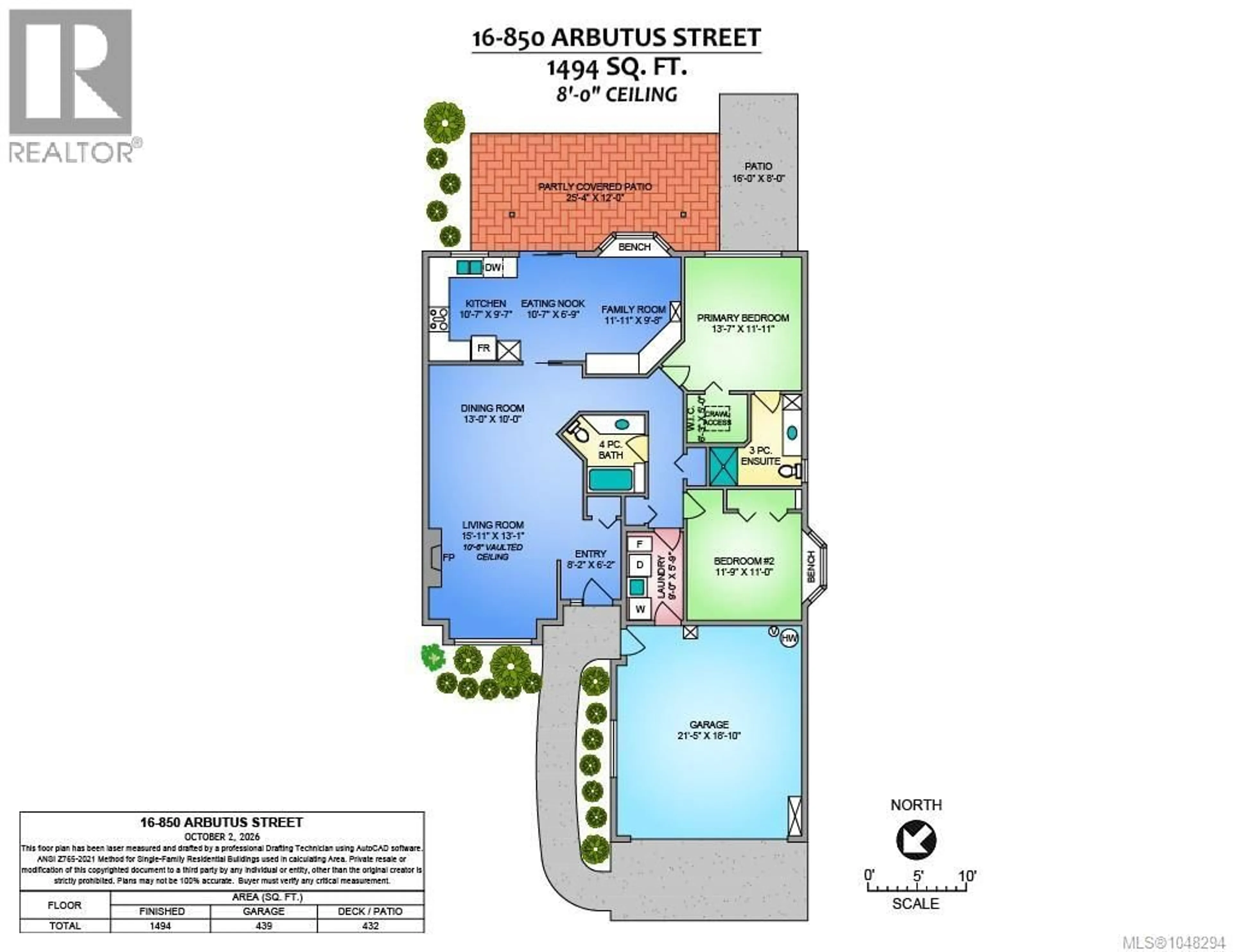 Floor plan for 16 - 850 ARBUTUS STREET, Qualicum Beach British Columbia V9K2M7