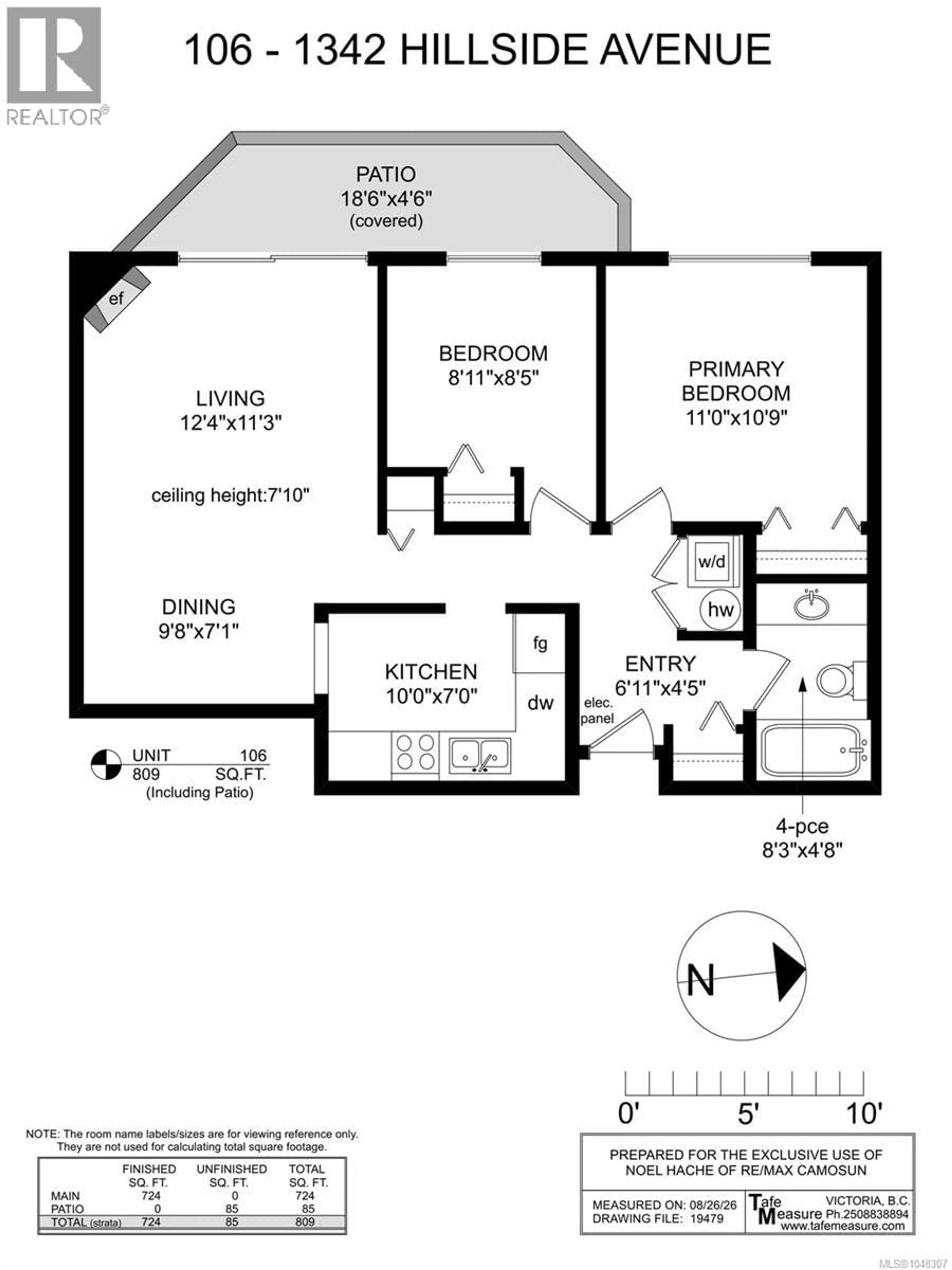 Floor plan for 106 - 1342 HILLSIDE AVENUE, Victoria British Columbia V8T2B4