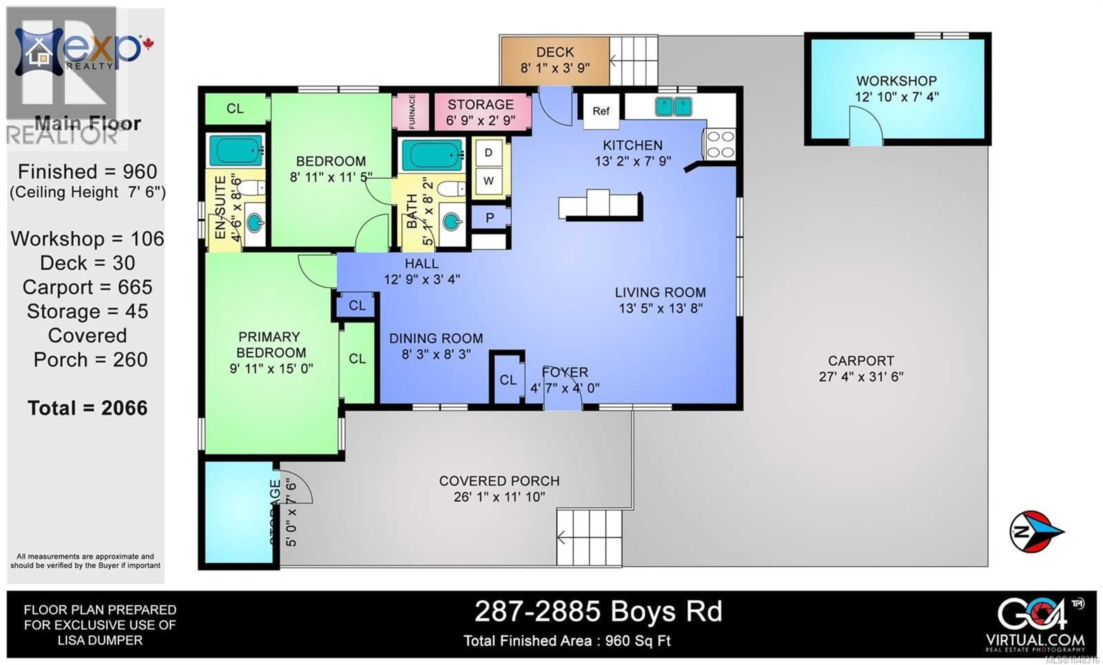 Floor plan for 287 - 2885 BOYS ROAD, Duncan British Columbia V9L4Y9