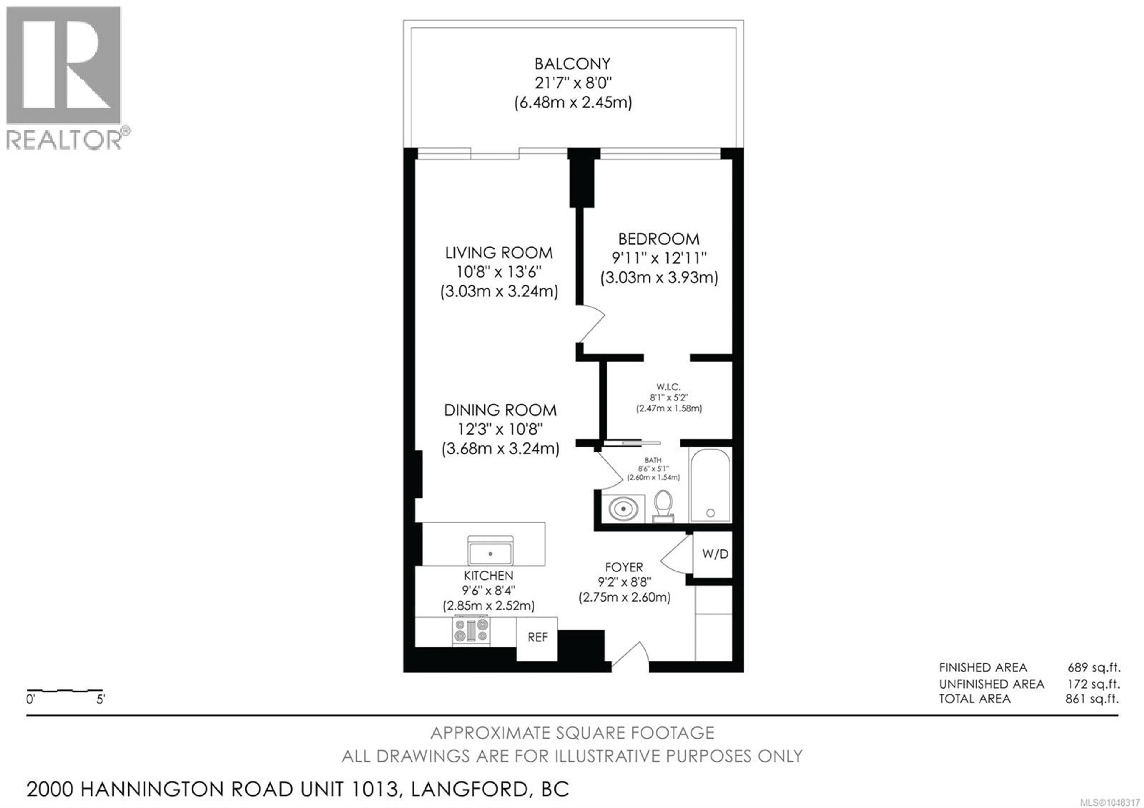 Floor plan for 1013 - 2000 HANNINGTON ROAD, Langford British Columbia V9B7C1