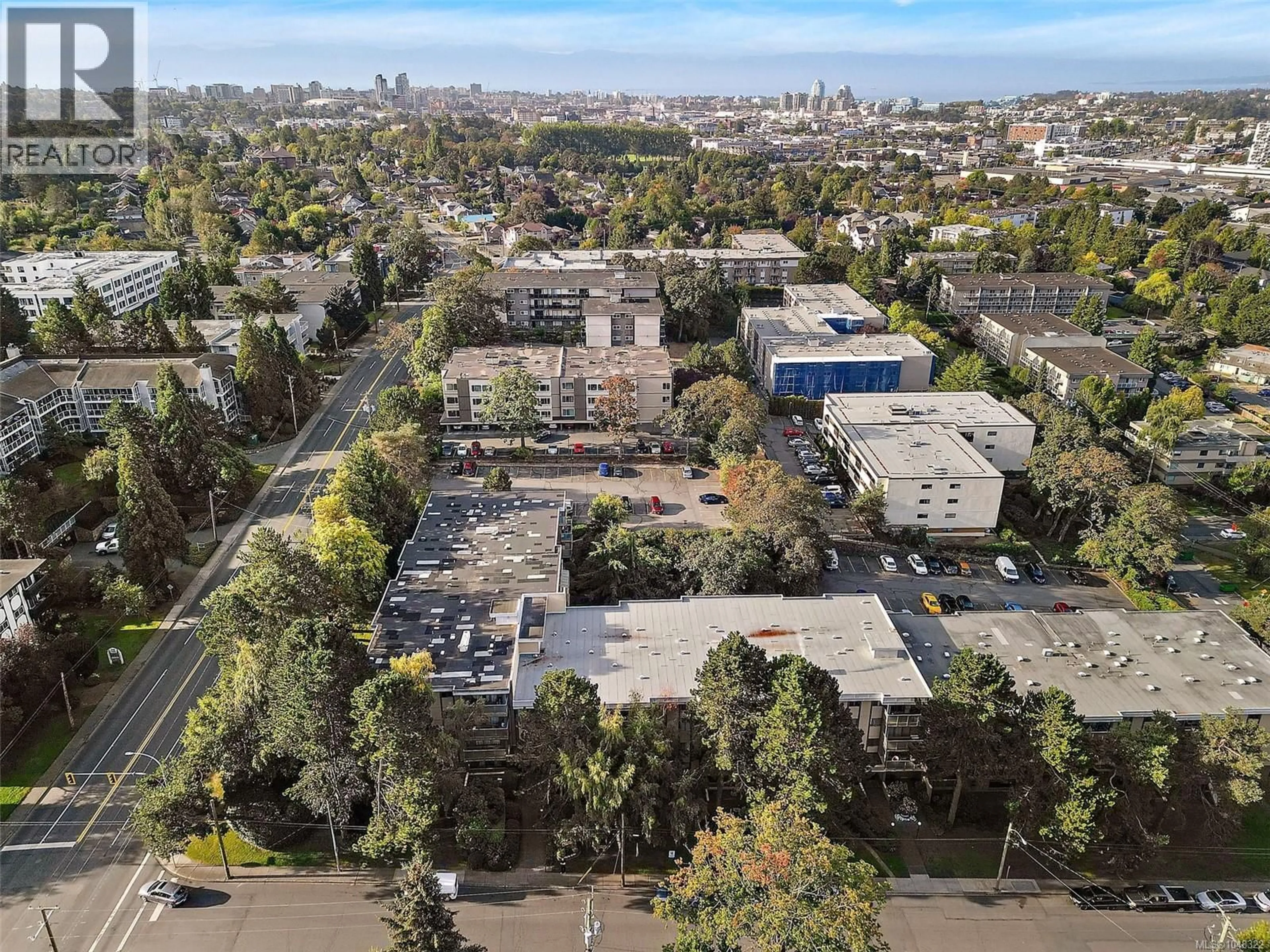 A pic from outside/outdoor area/front of a property/back of a property/a pic from drone, city buildings view from balcony for 124 - 1025 INVERNESS ROAD, Saanich British Columbia V8X2S2