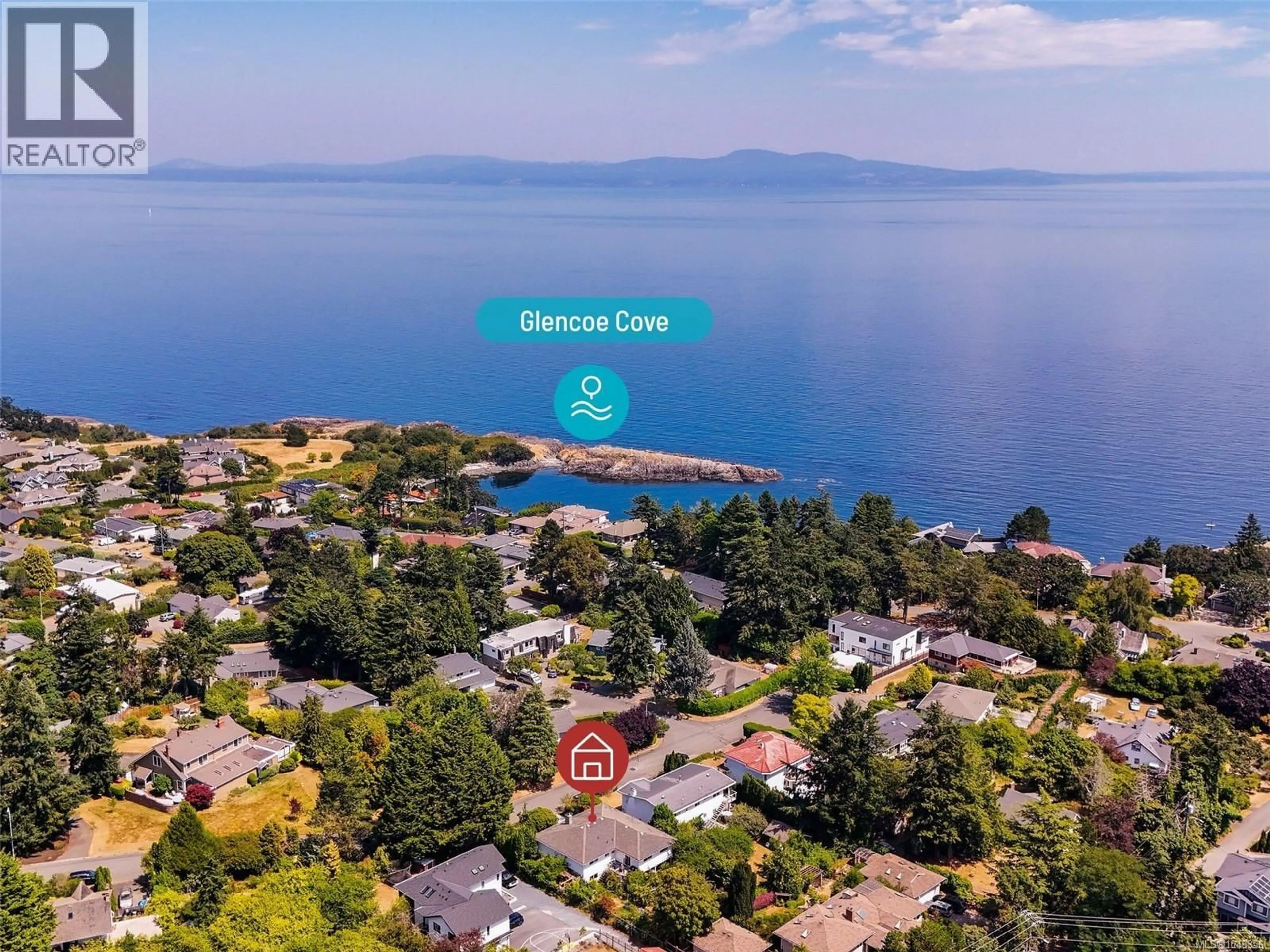 A pic from outside/outdoor area/front of a property/back of a property/a pic from drone, water/lake/river/ocean view for 2027 SALTAIR PLACE, Saanich British Columbia V8N4S4