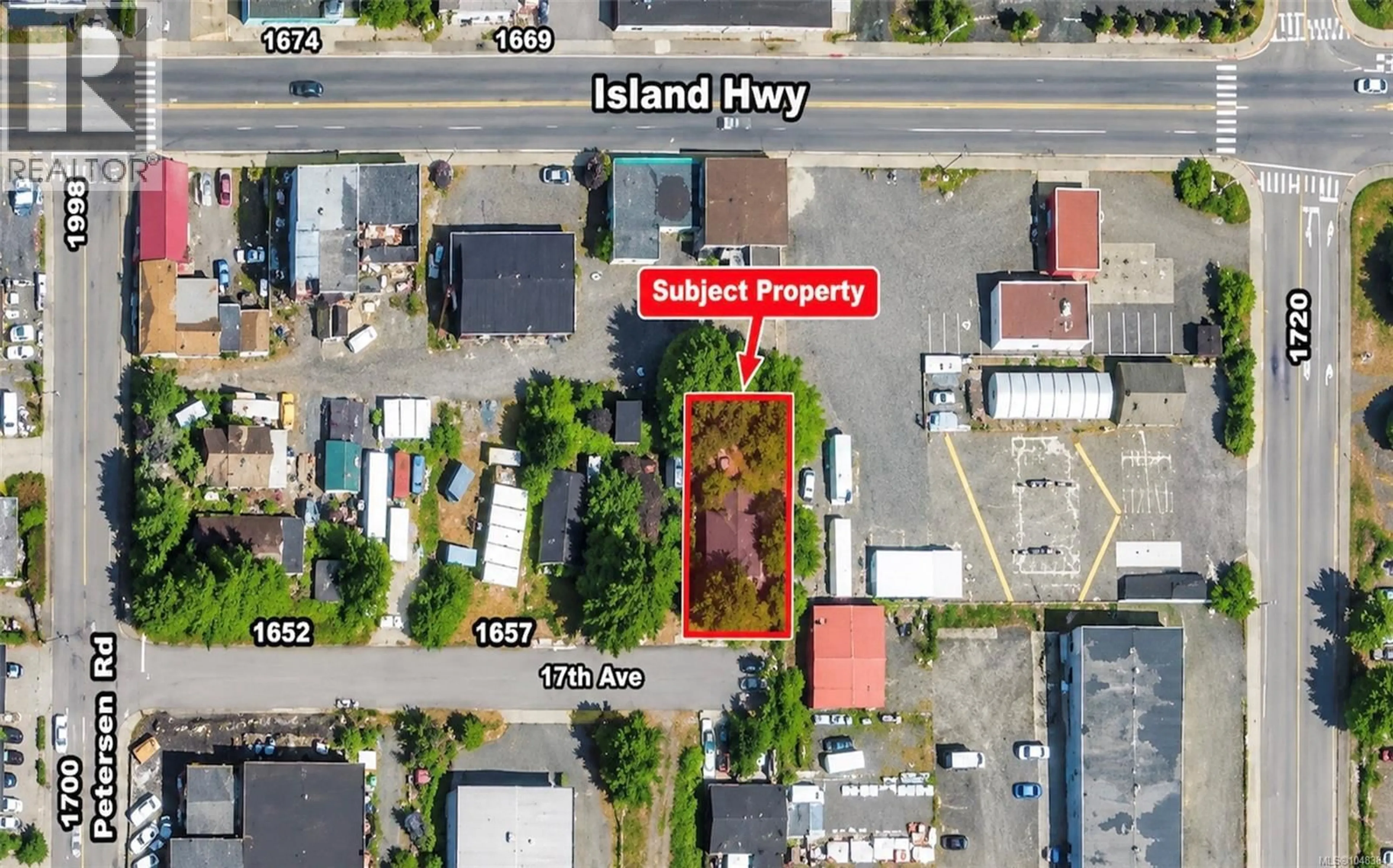 A pic from outside/outdoor area/front of a property/back of a property/a pic from drone, street for 1600 17TH AVENUE, Campbell River British Columbia V9W4L4