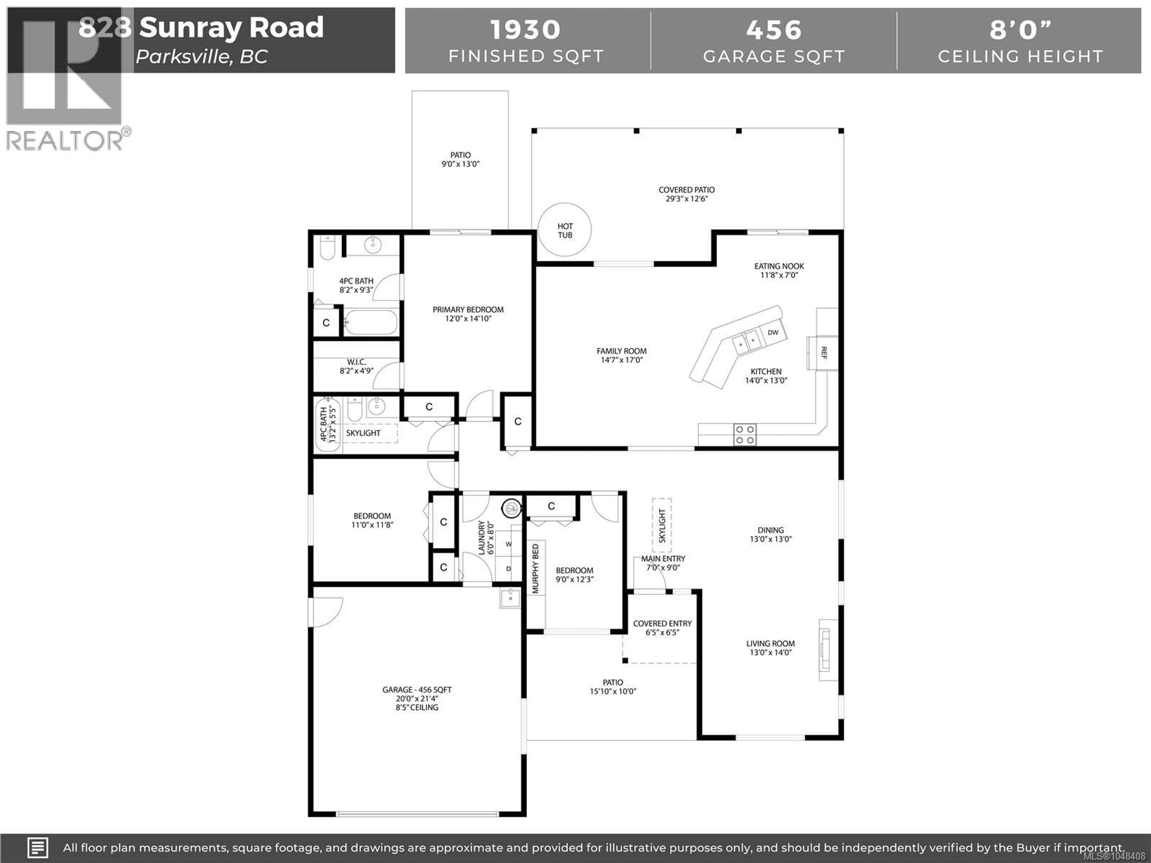 Floor plan for 828 SUNRAY ROAD, Parksville British Columbia V9P1A6