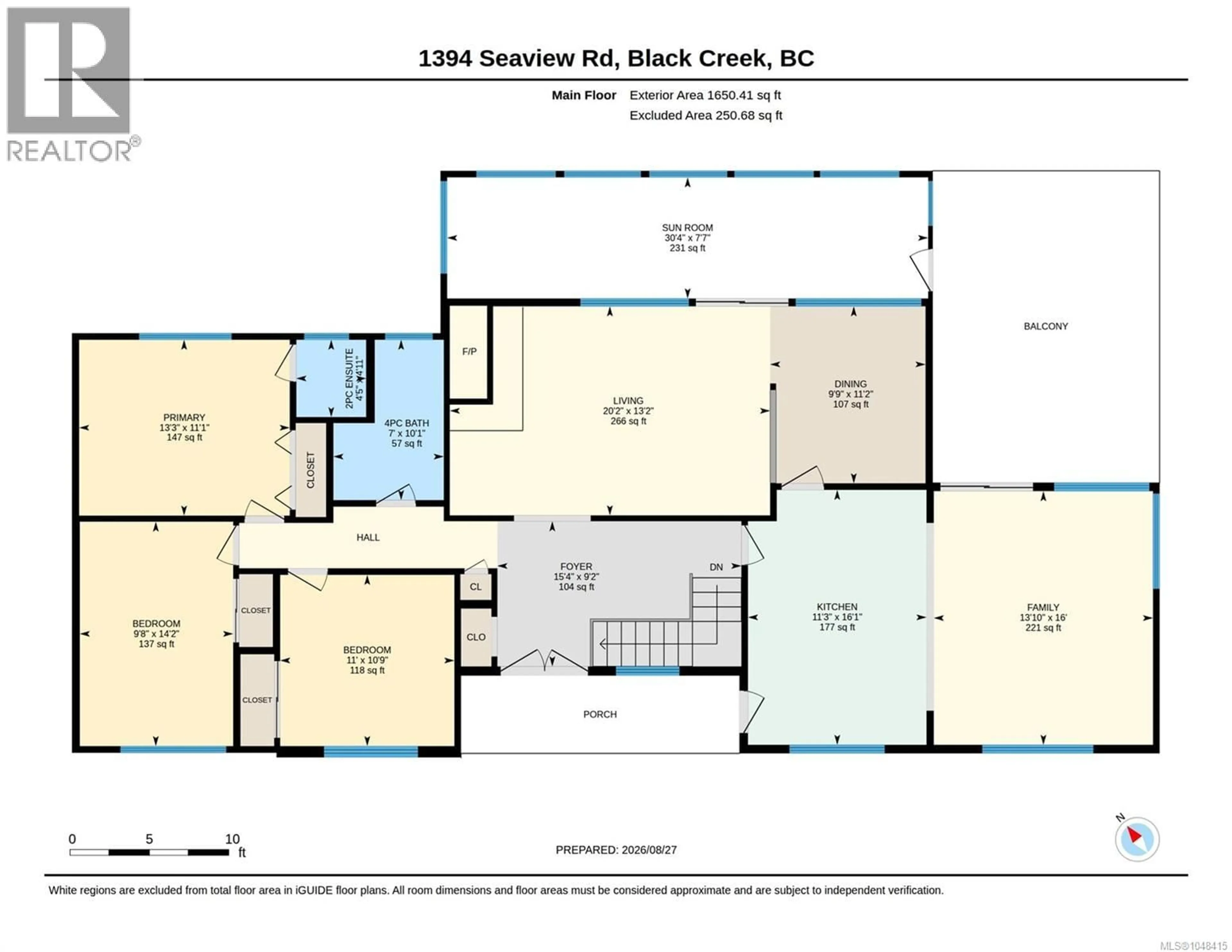 Floor plan for 1394 SEAVIEW ROAD, Black Creek British Columbia V0R1C0