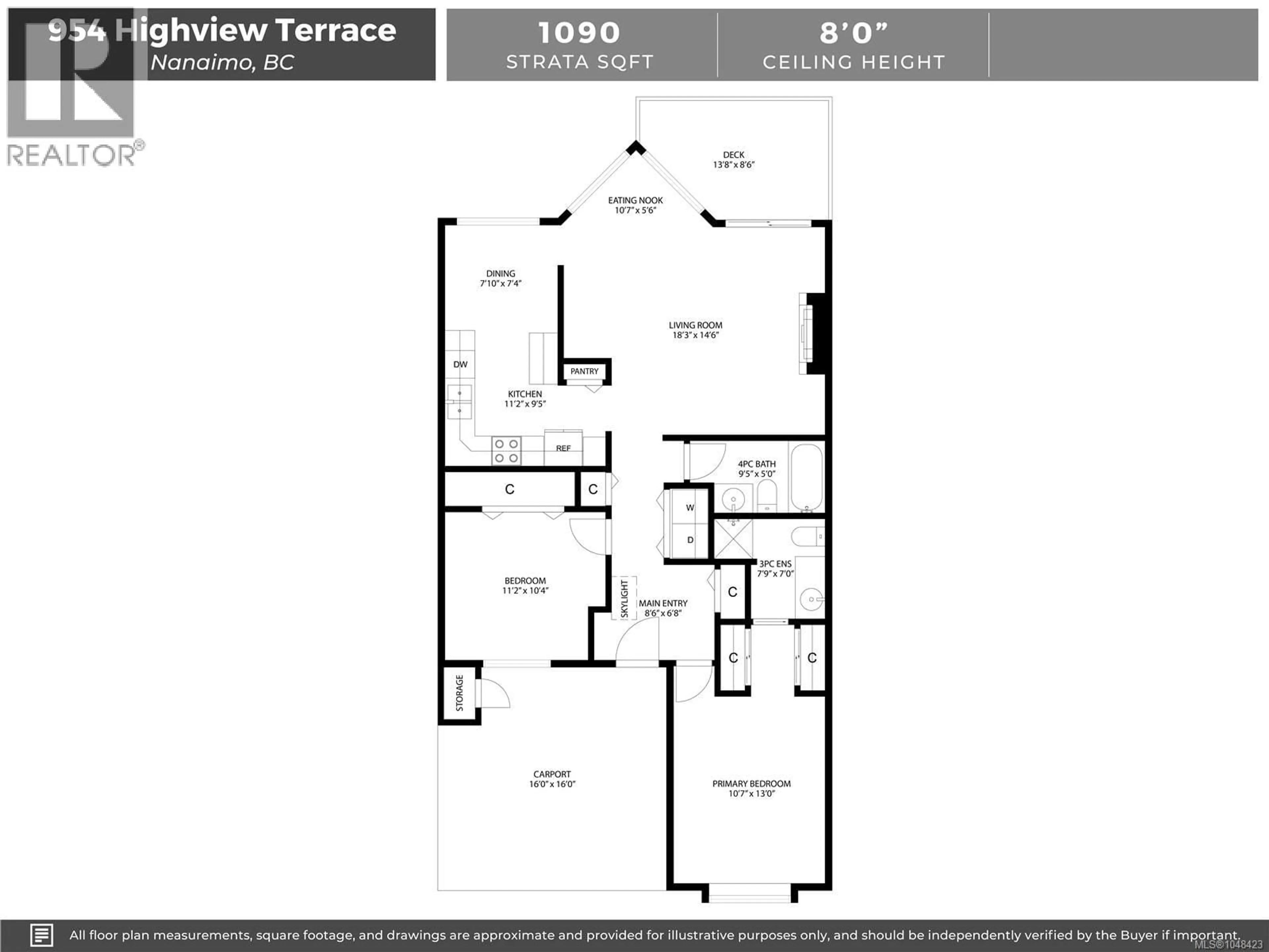 Floor plan for 954 HIGHVIEW TERRACE, Nanaimo British Columbia V9R6K5