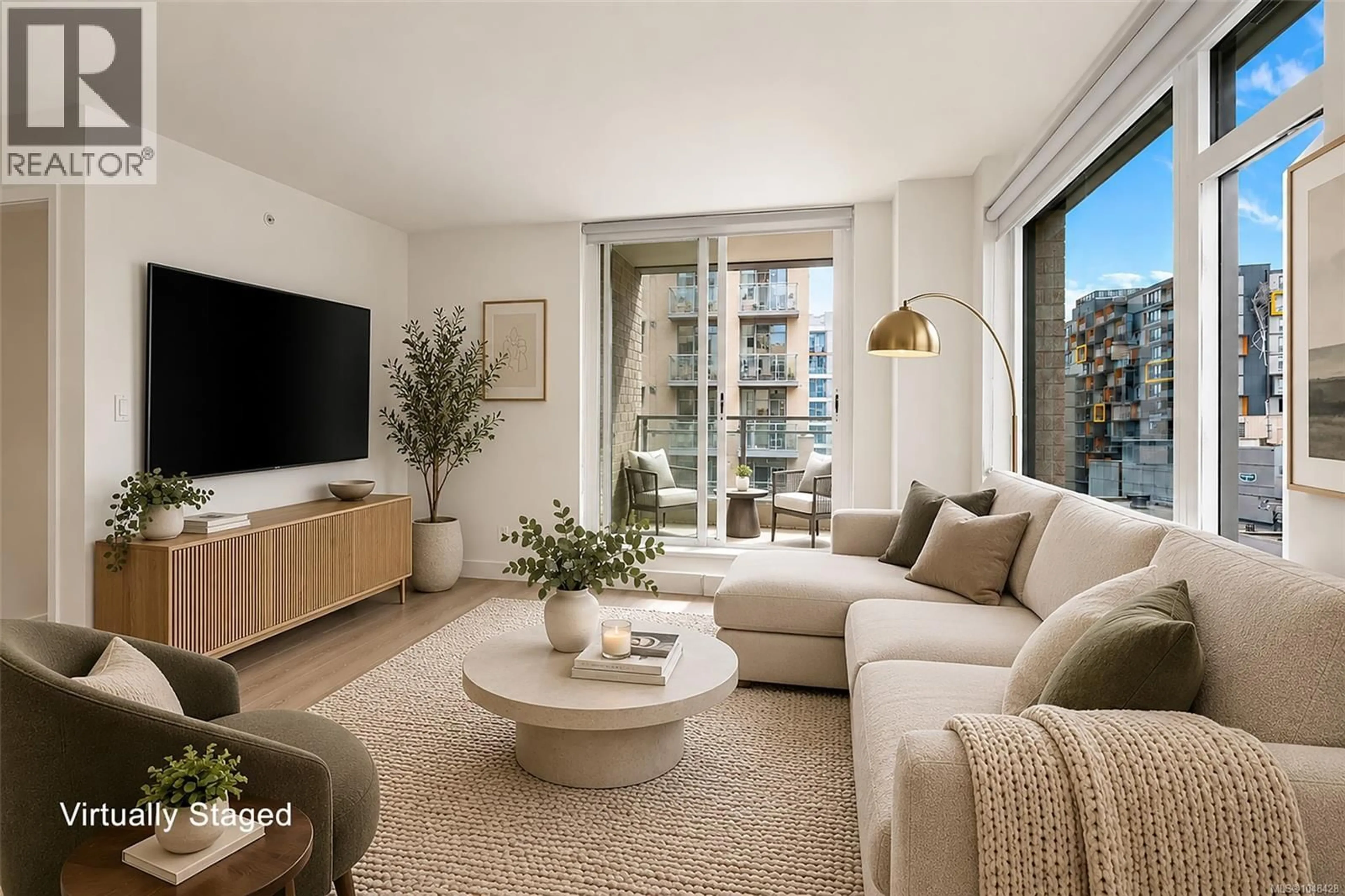 Living room with furniture, unknown for 707 - 845 JOHNSON STREET, Victoria British Columbia V8W0G3