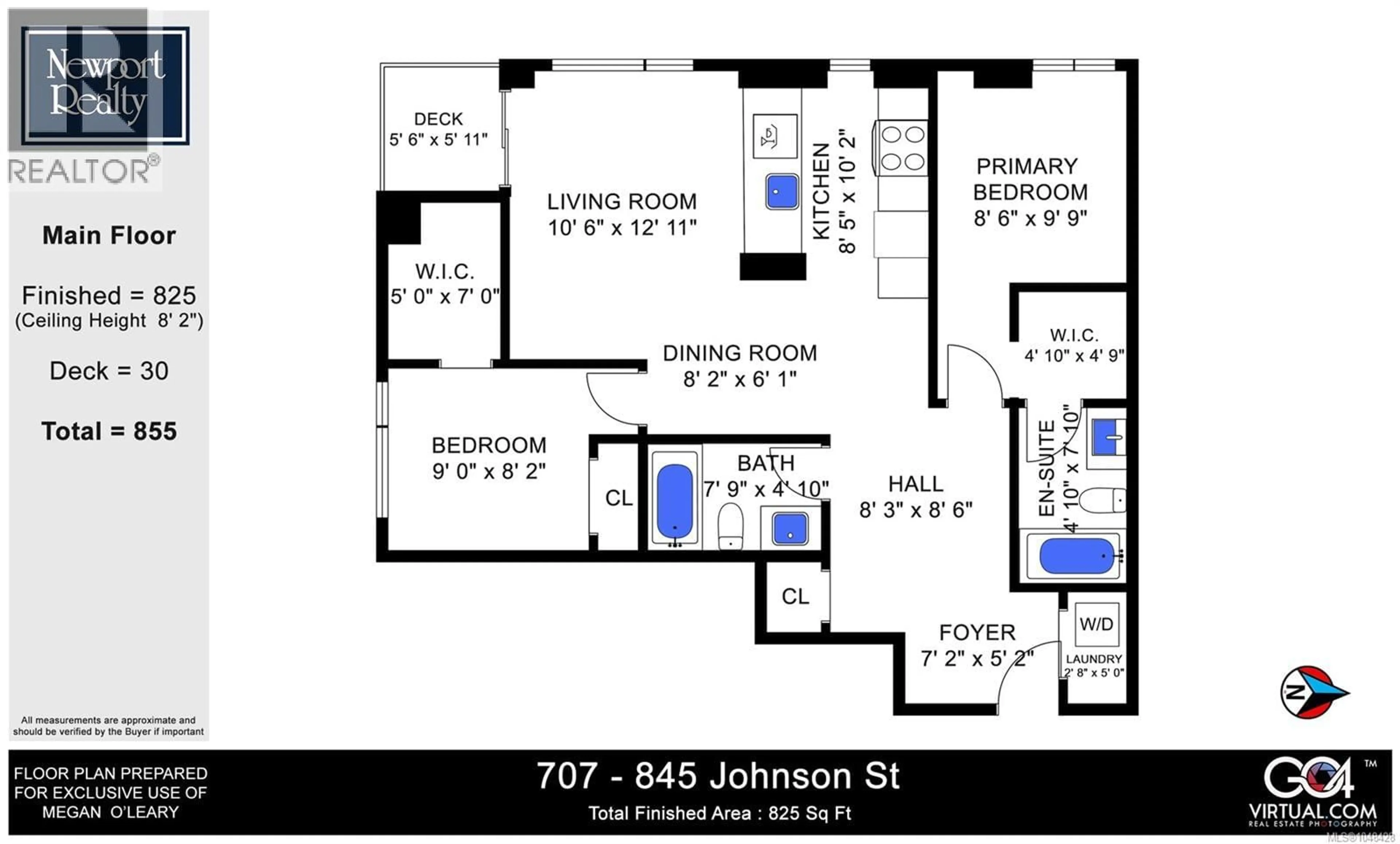 Floor plan for 707 - 845 JOHNSON STREET, Victoria British Columbia V8W0G3