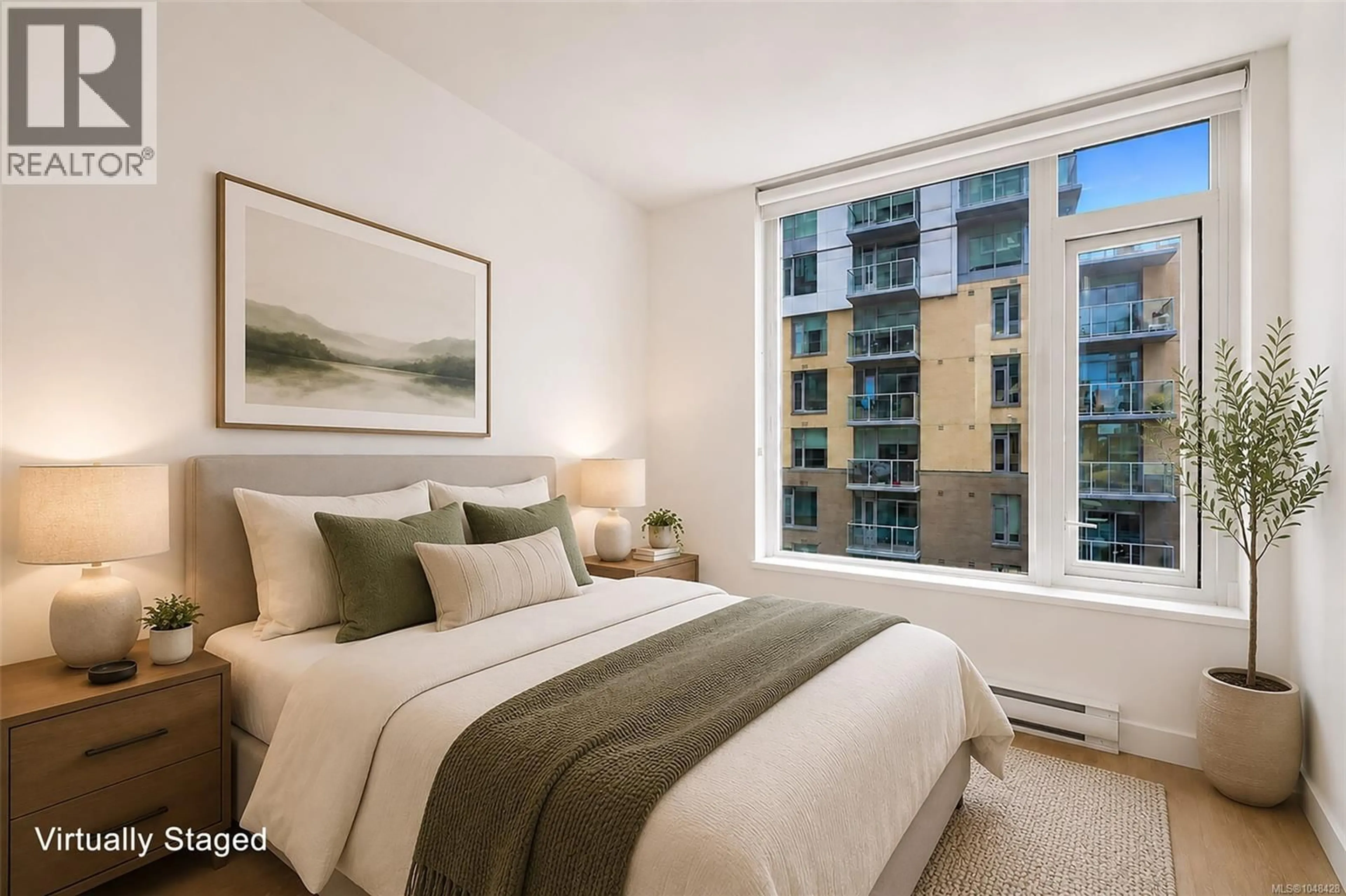 Bedroom with bed, unknown for 707 - 845 JOHNSON STREET, Victoria British Columbia V8W0G3