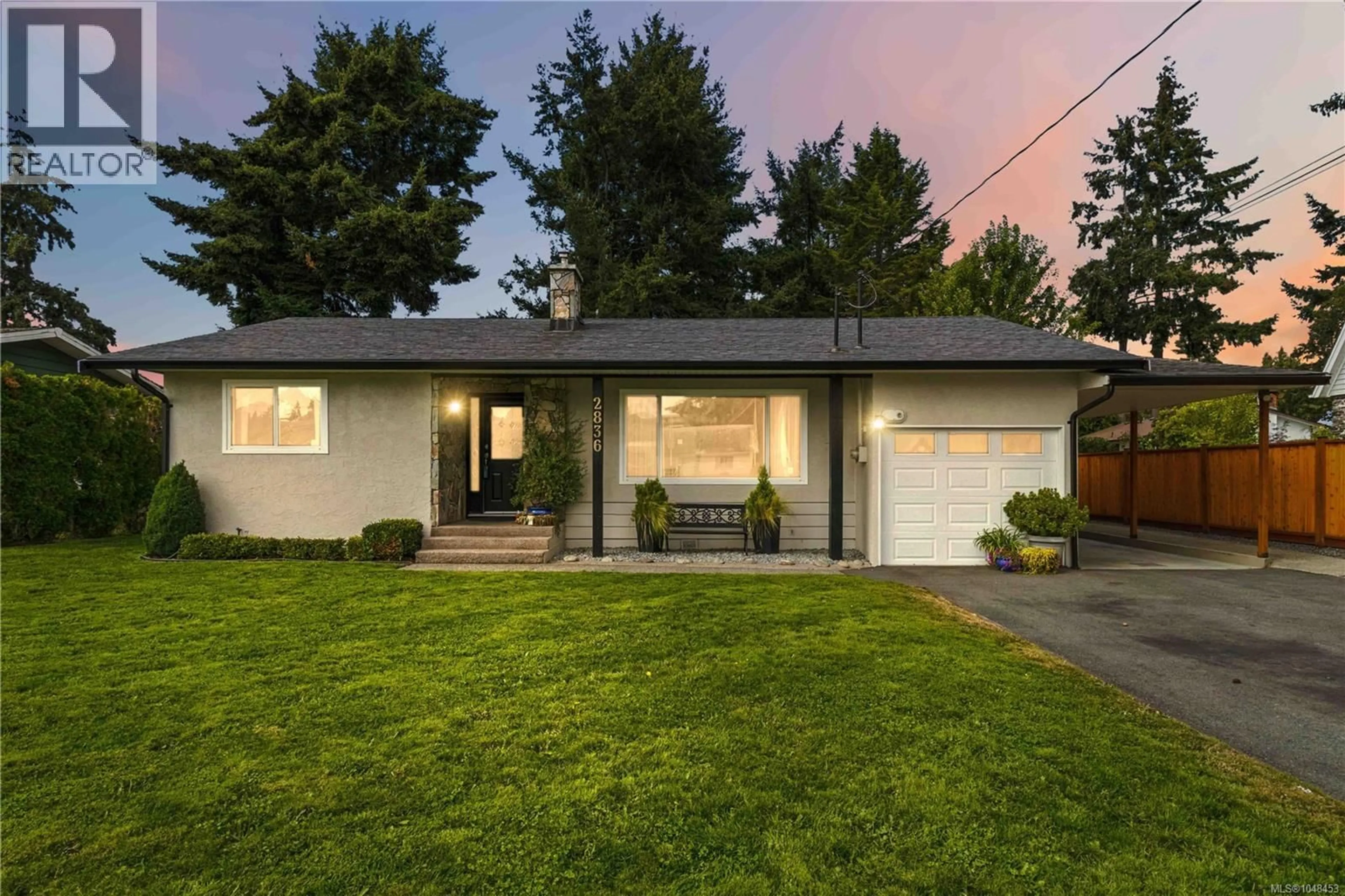 Home with vinyl exterior material, street for 2836 RITA ROAD, Langford British Columbia V9B3Z8