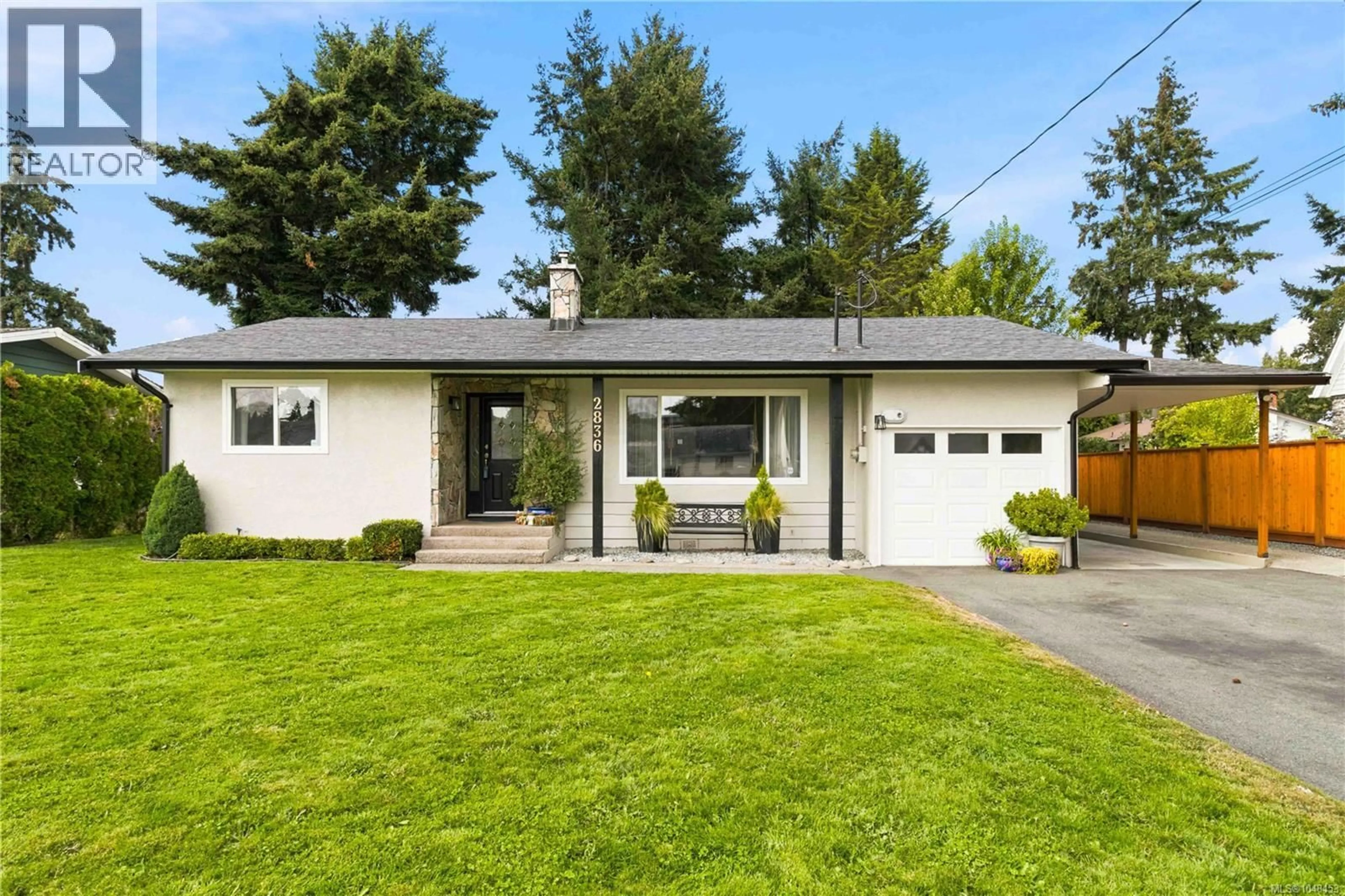 Home with vinyl exterior material, street for 2836 RITA ROAD, Langford British Columbia V9B3Z8