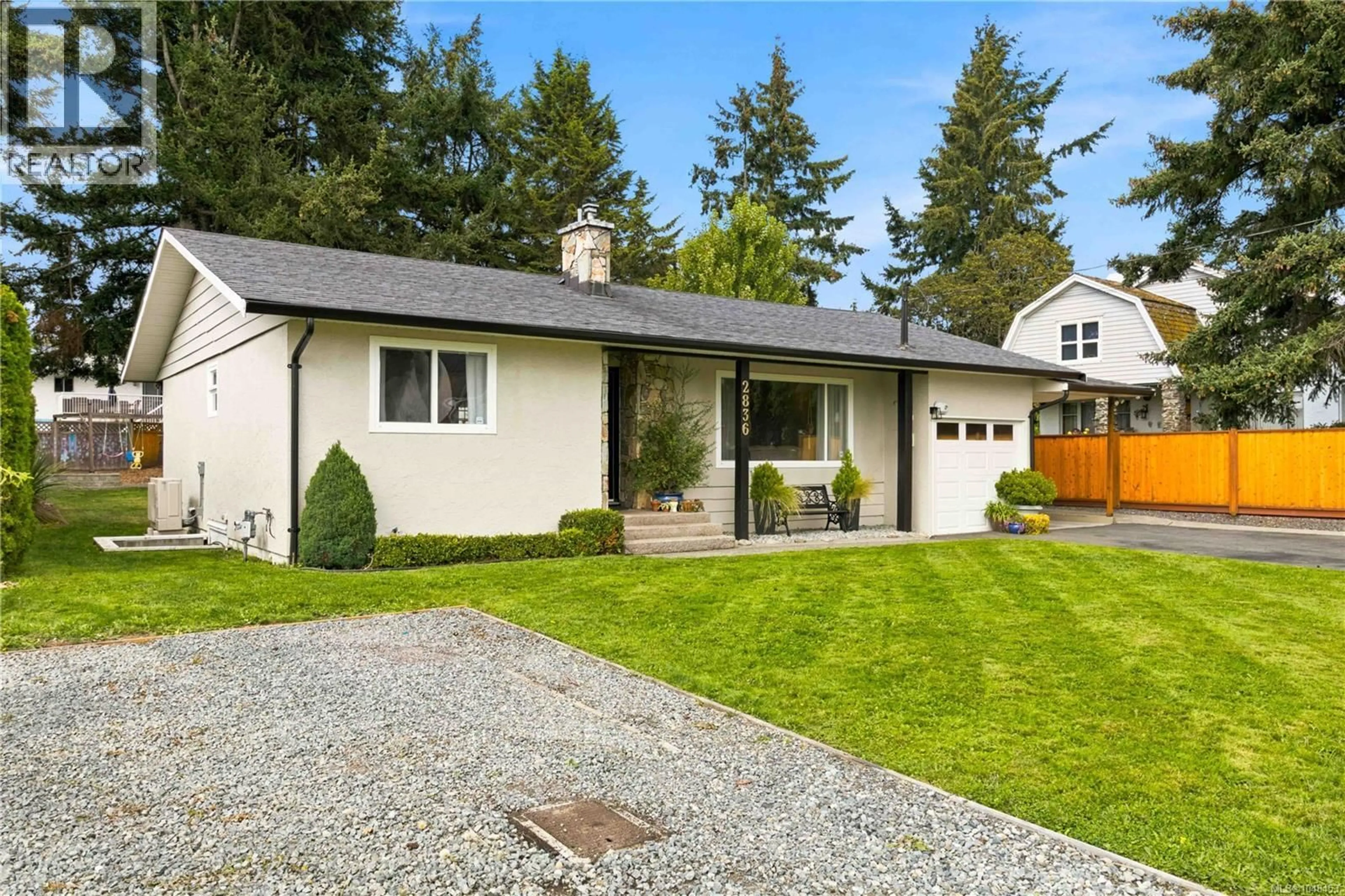Home with vinyl exterior material, street for 2836 RITA ROAD, Langford British Columbia V9B3Z8