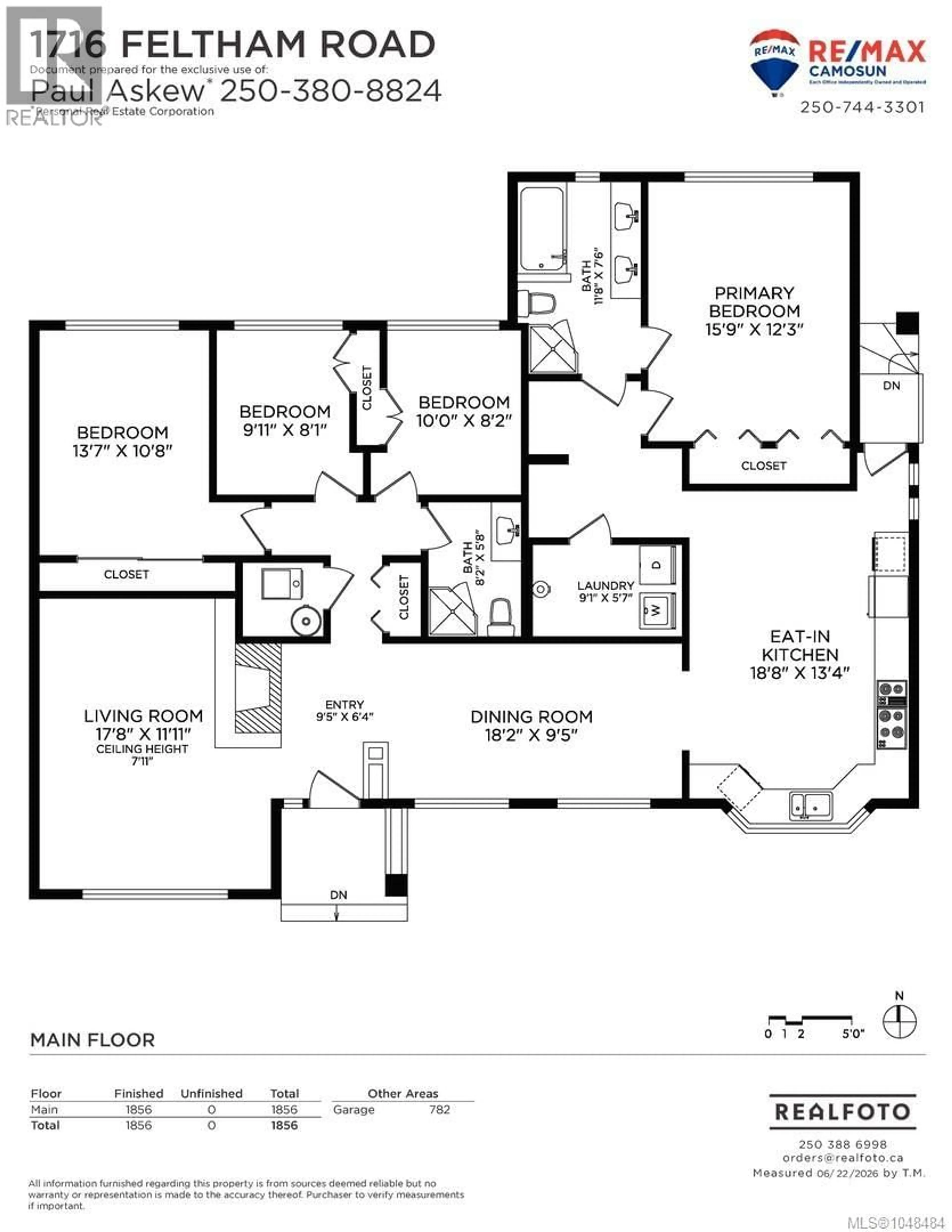 Floor plan for 1716 FELTHAM ROAD, Saanich British Columbia V8N2A3