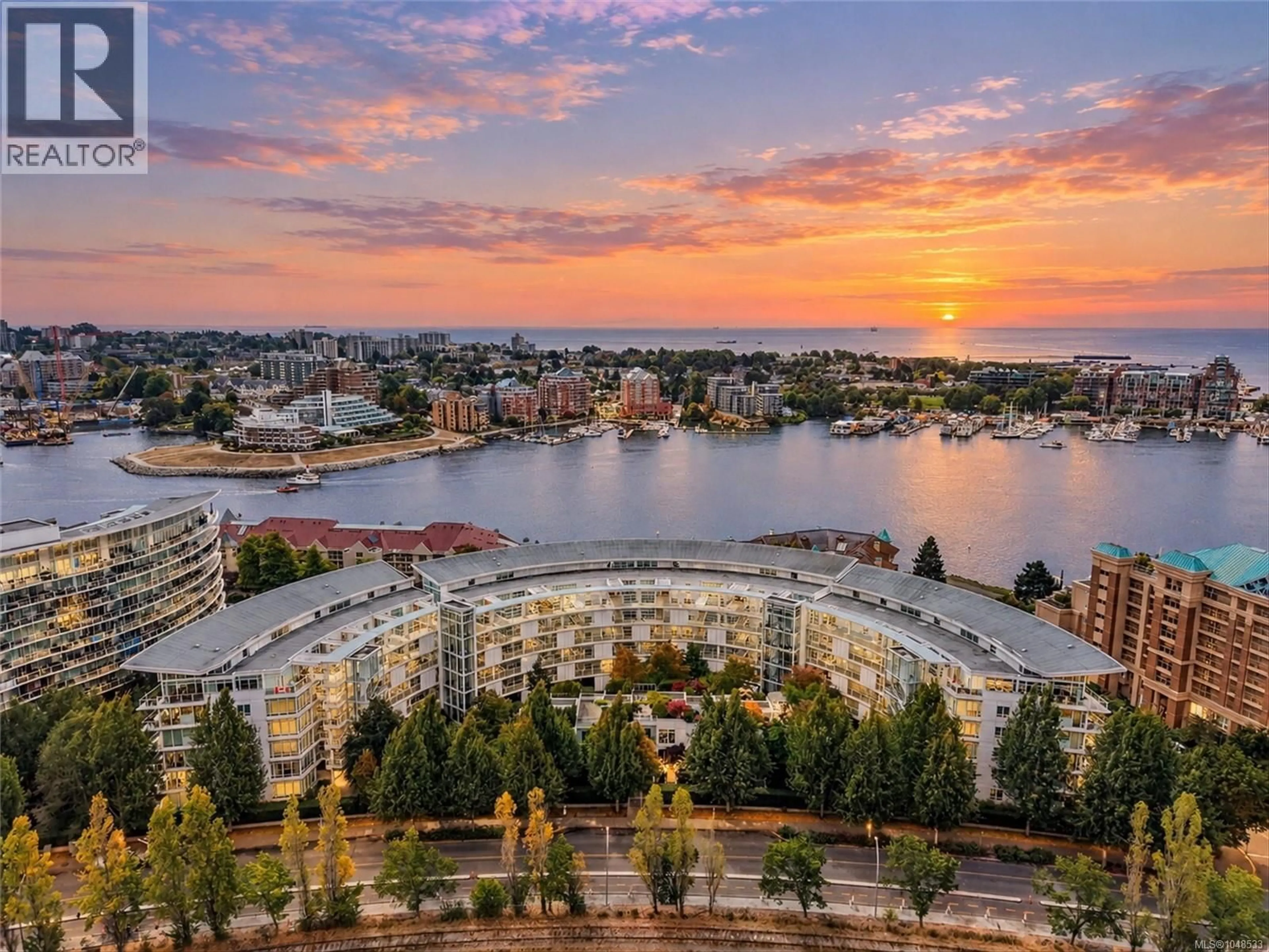 A pic from outside/outdoor area/front of a property/back of a property/a pic from drone, water/lake/river/ocean view for 206 - 68 SONGHEES ROAD, Victoria British Columbia V9A0A3