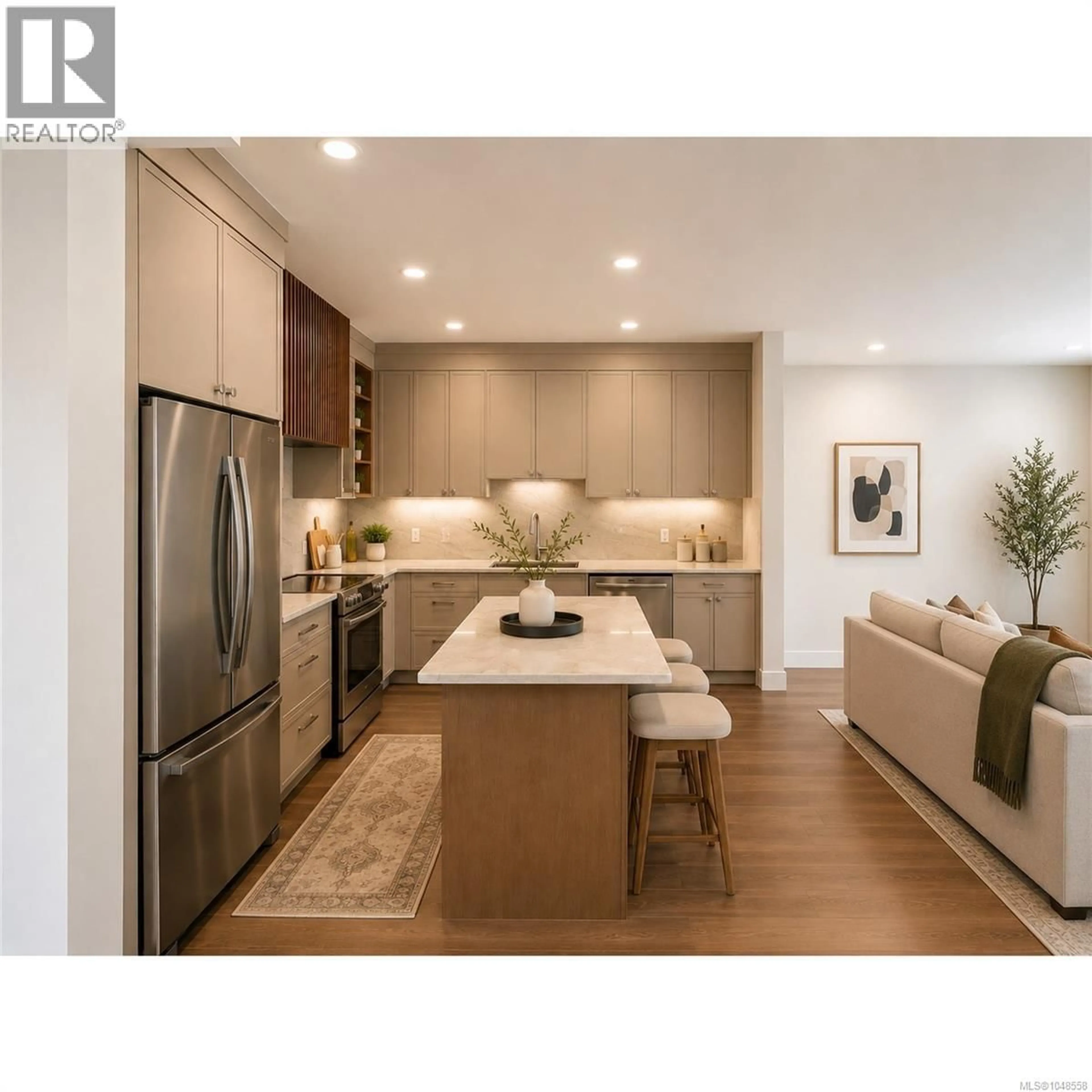 Open concept kitchen, wood/laminate floor for 167 ELK ROAD, Lake Cowichan British Columbia V0R2G0