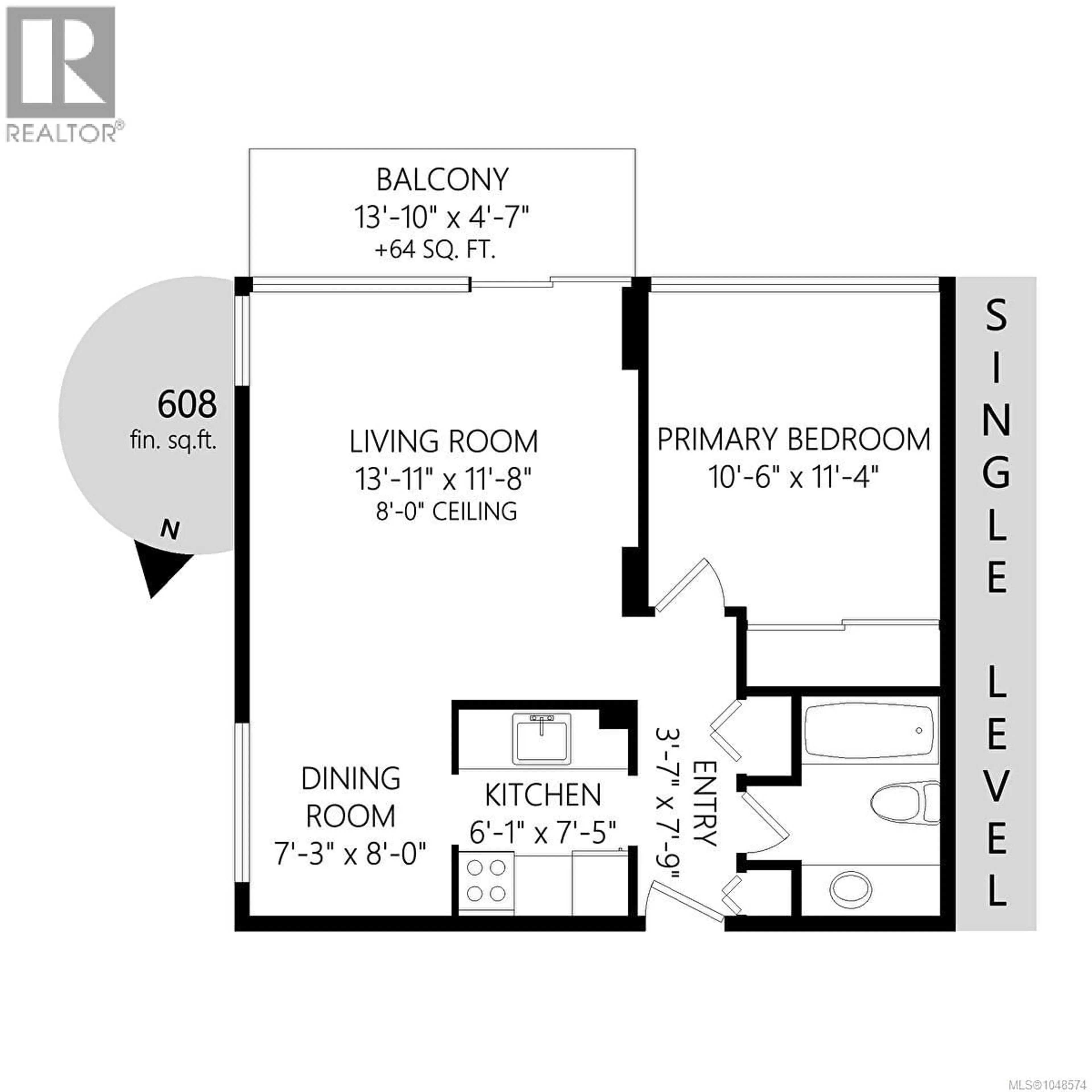 Floor plan for 1106 - 647 MICHIGAN STREET, Victoria British Columbia V8V1S9