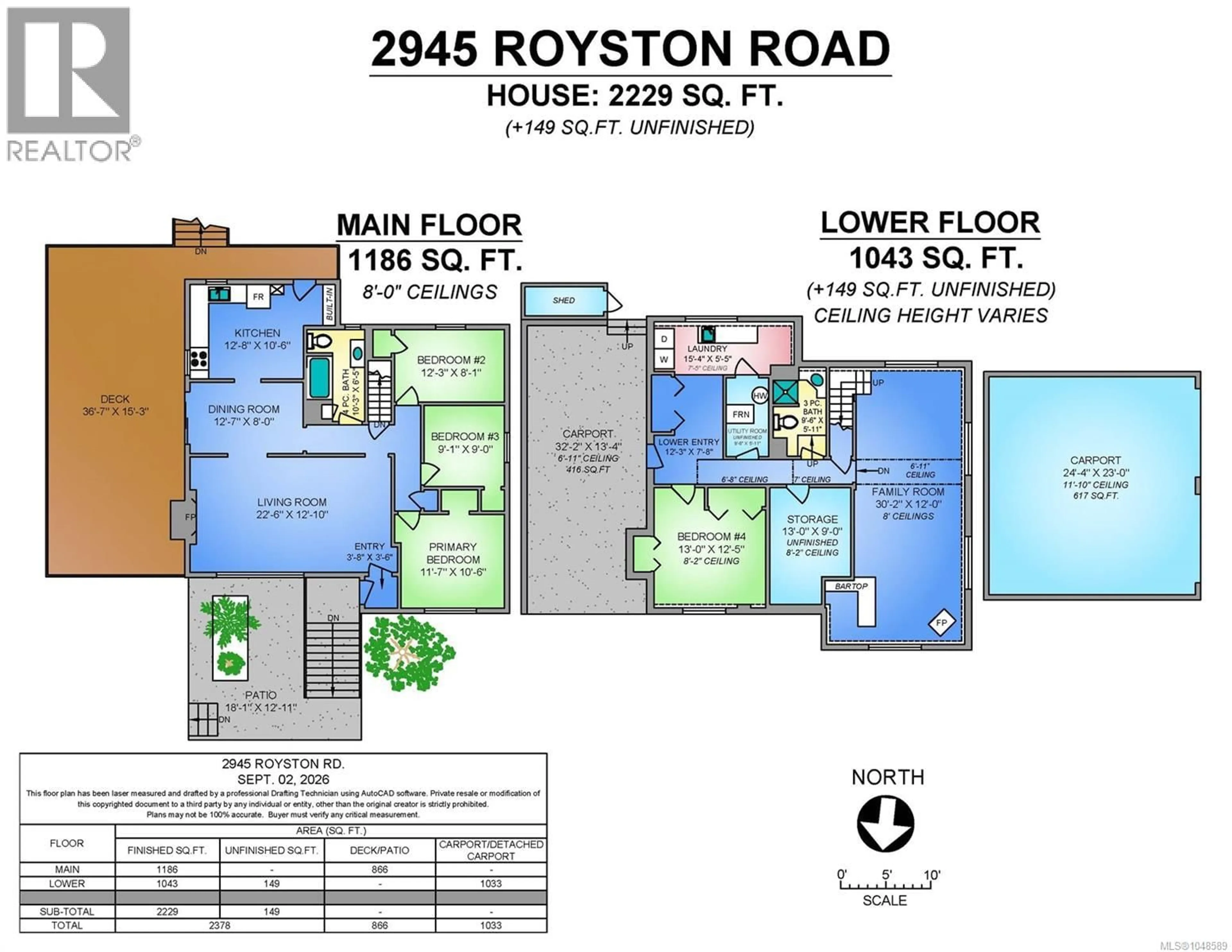Floor plan for 2945 ROYSTON ROAD, Cumberland British Columbia V0R1S0