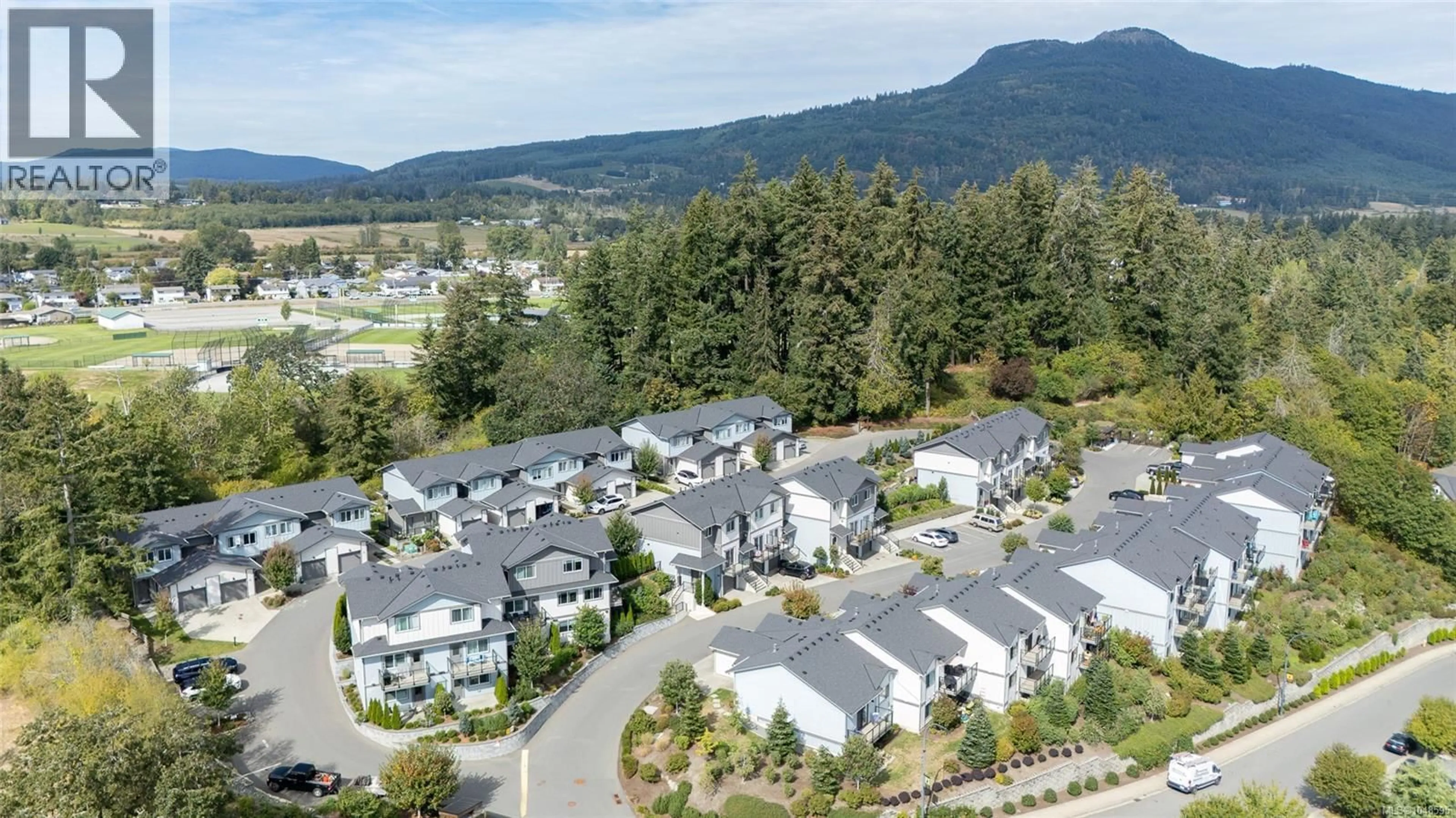 A pic from outside/outdoor area/front of a property/back of a property/a pic from drone, mountain view for 22 - 3195 HERONS WAY, Duncan British Columbia V9L0H8