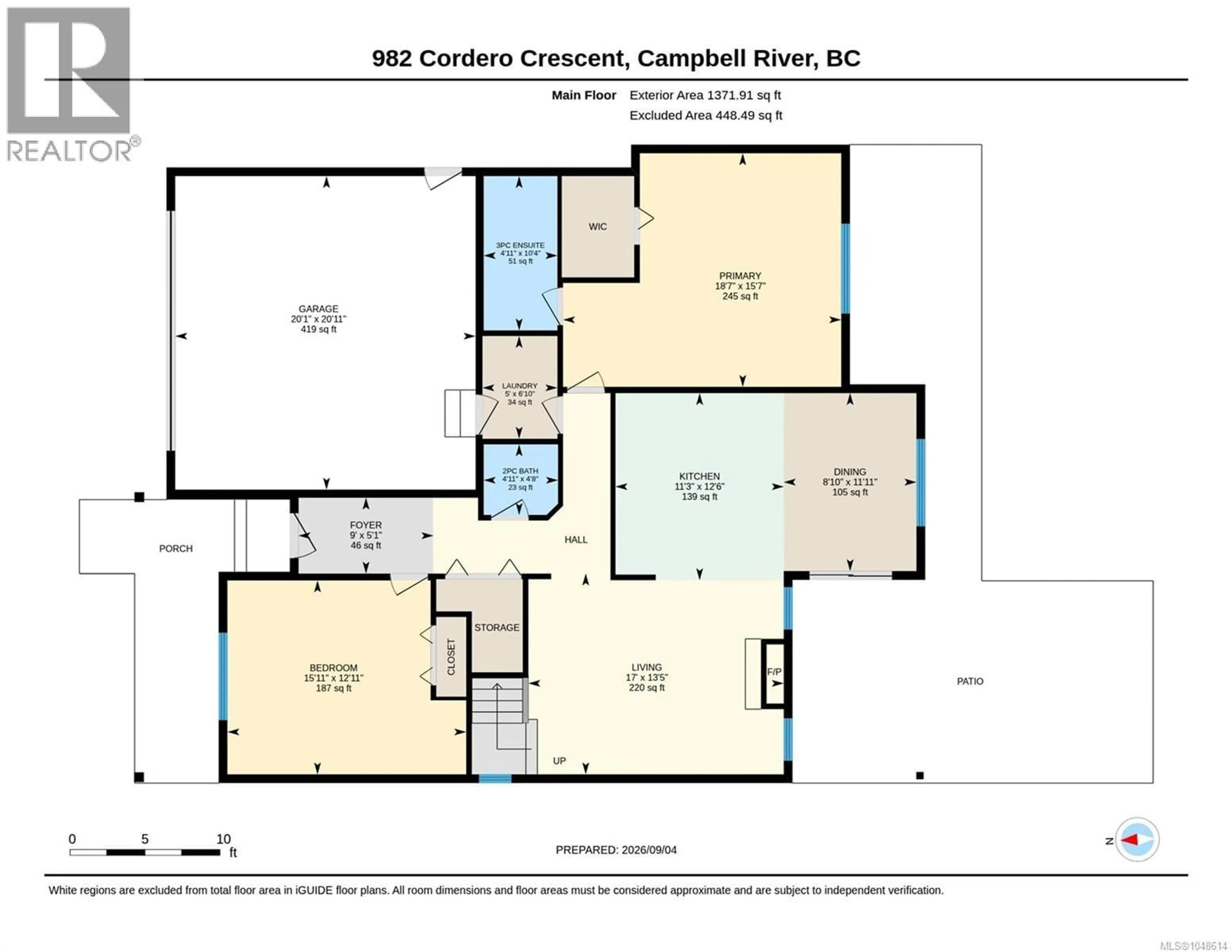 Floor plan for 982 CORDERO CRESCENT, Campbell River British Columbia V9H0C3