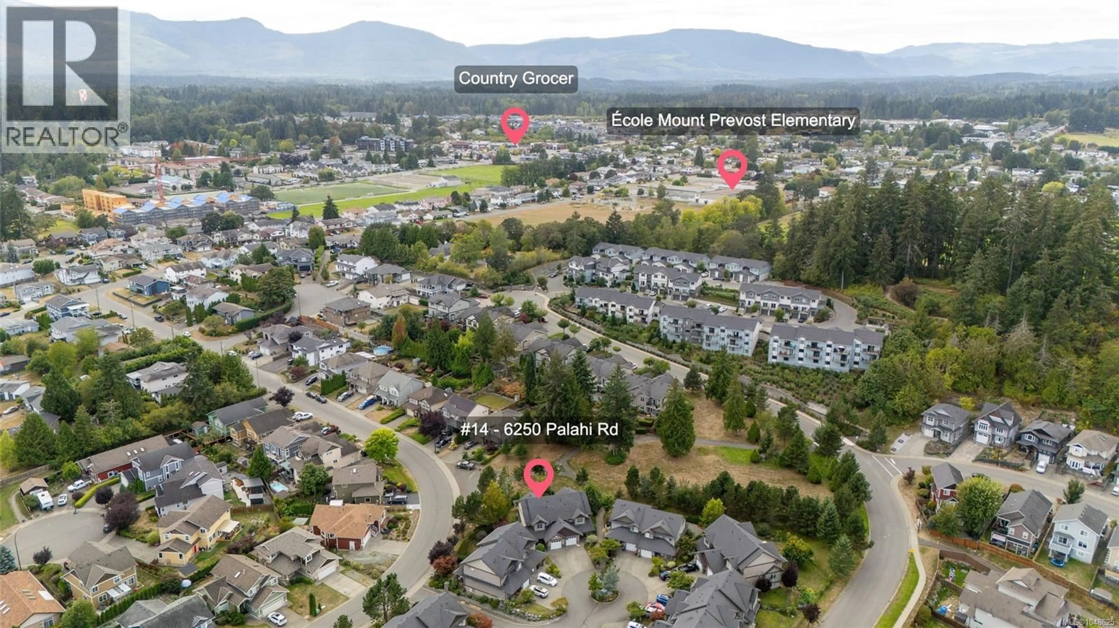 A pic from outside/outdoor area/front of a property/back of a property/a pic from drone, mountain view for 14 - 6250 PALAHI ROAD, Duncan British Columbia V9L6Z3