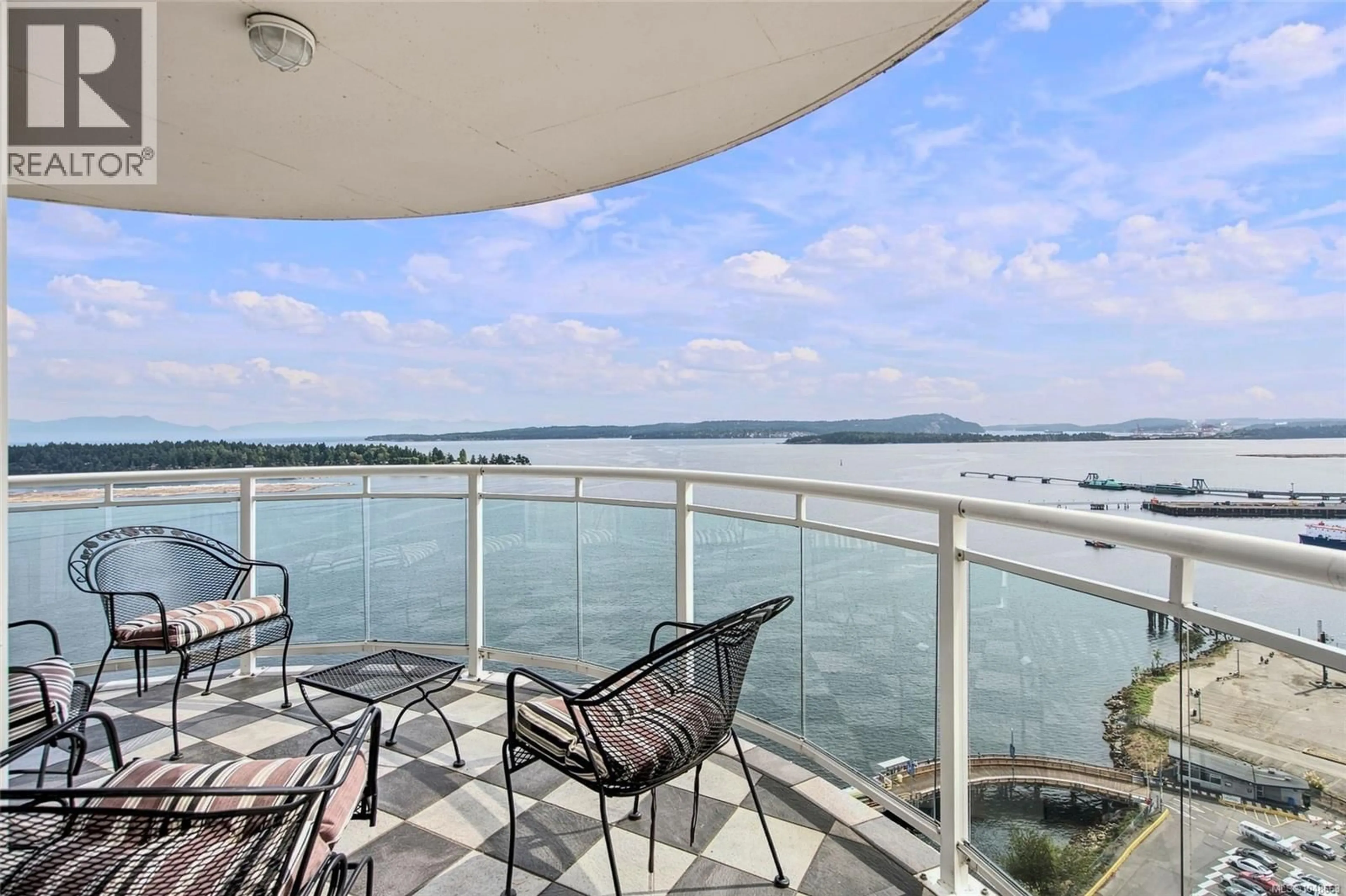 Balcony in the apartment, water/lake/river/ocean view for 2301 - 154 PROMENADE DRIVE, Nanaimo British Columbia V9R6Y3