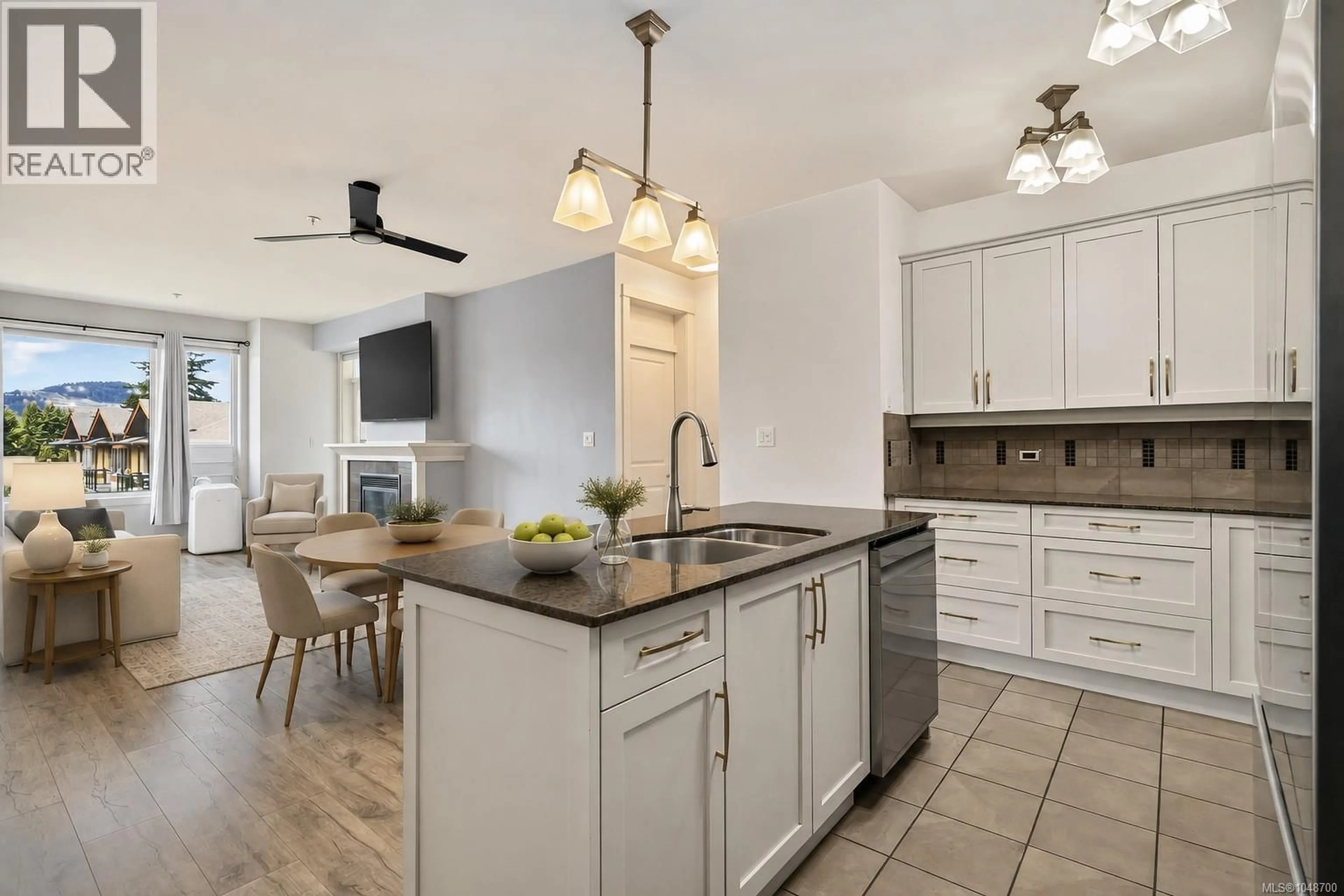 Open concept kitchen, ceramic/tile floor for 306 - 3226 JACKLIN ROAD, Langford British Columbia V9B0J5