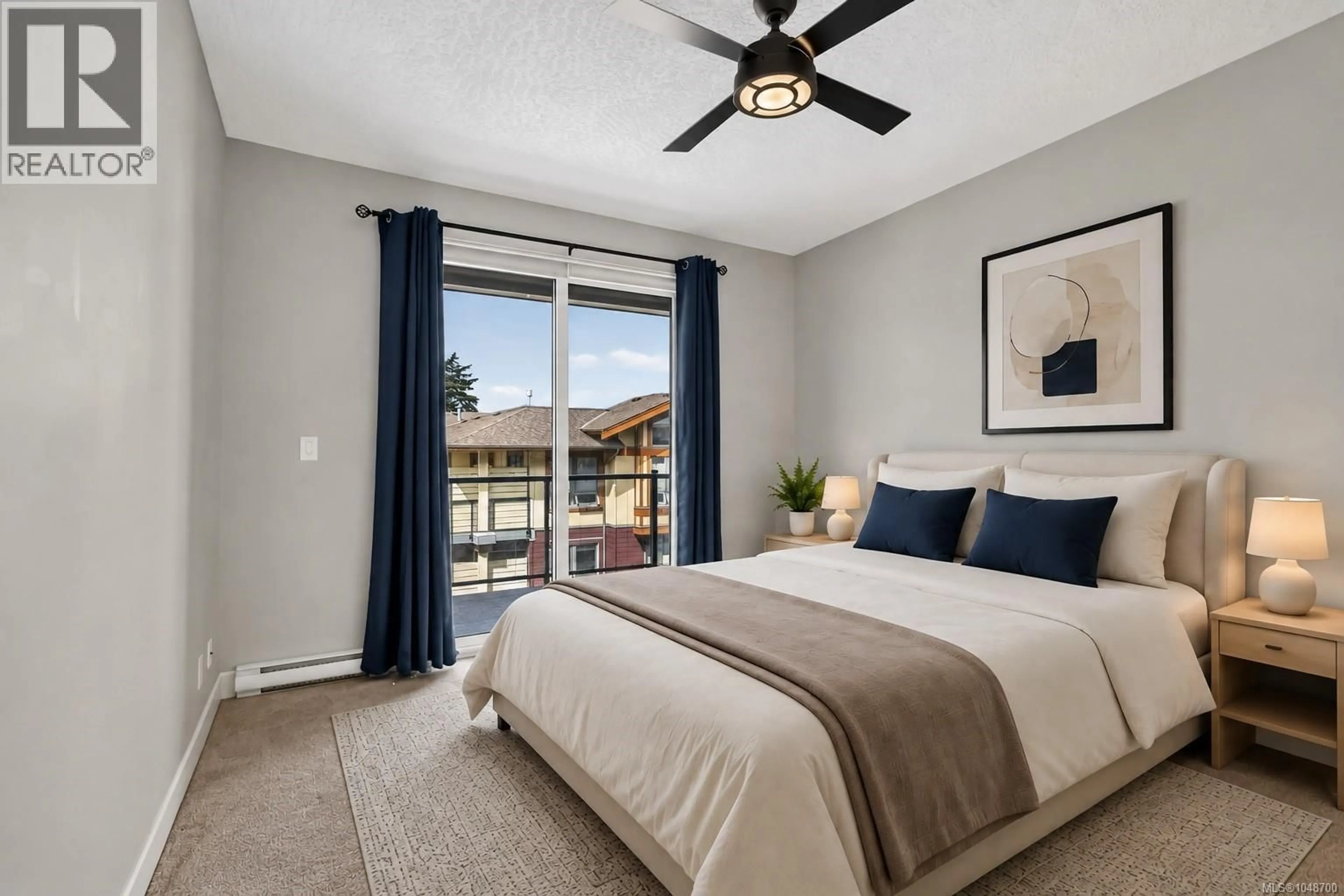 Bedroom with bed, carpet floor for 306 - 3226 JACKLIN ROAD, Langford British Columbia V9B0J5