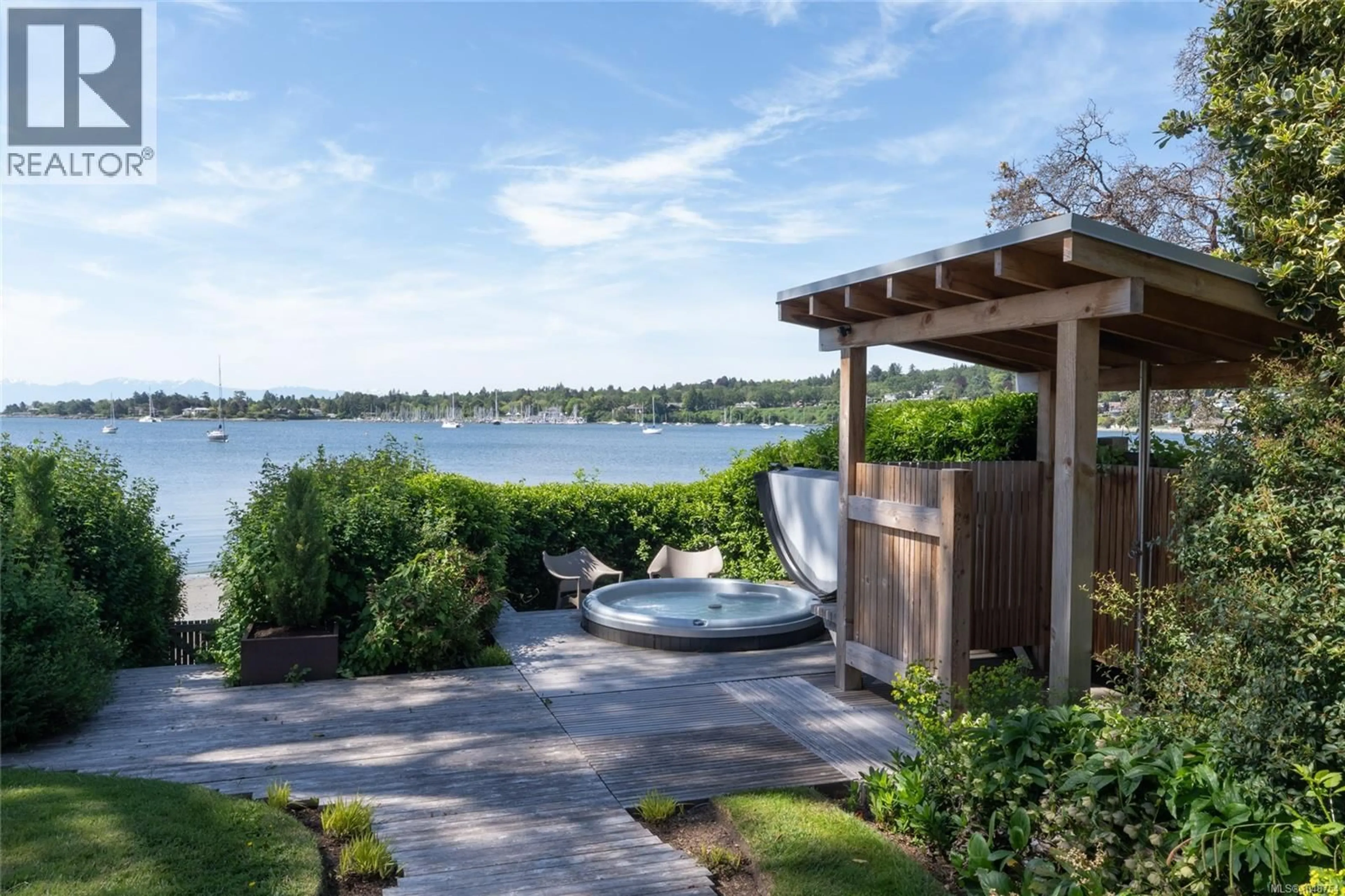 Patio, water/lake/river/ocean view for 3931 CADBORO BAY ROAD, Saanich British Columbia V8N4G7