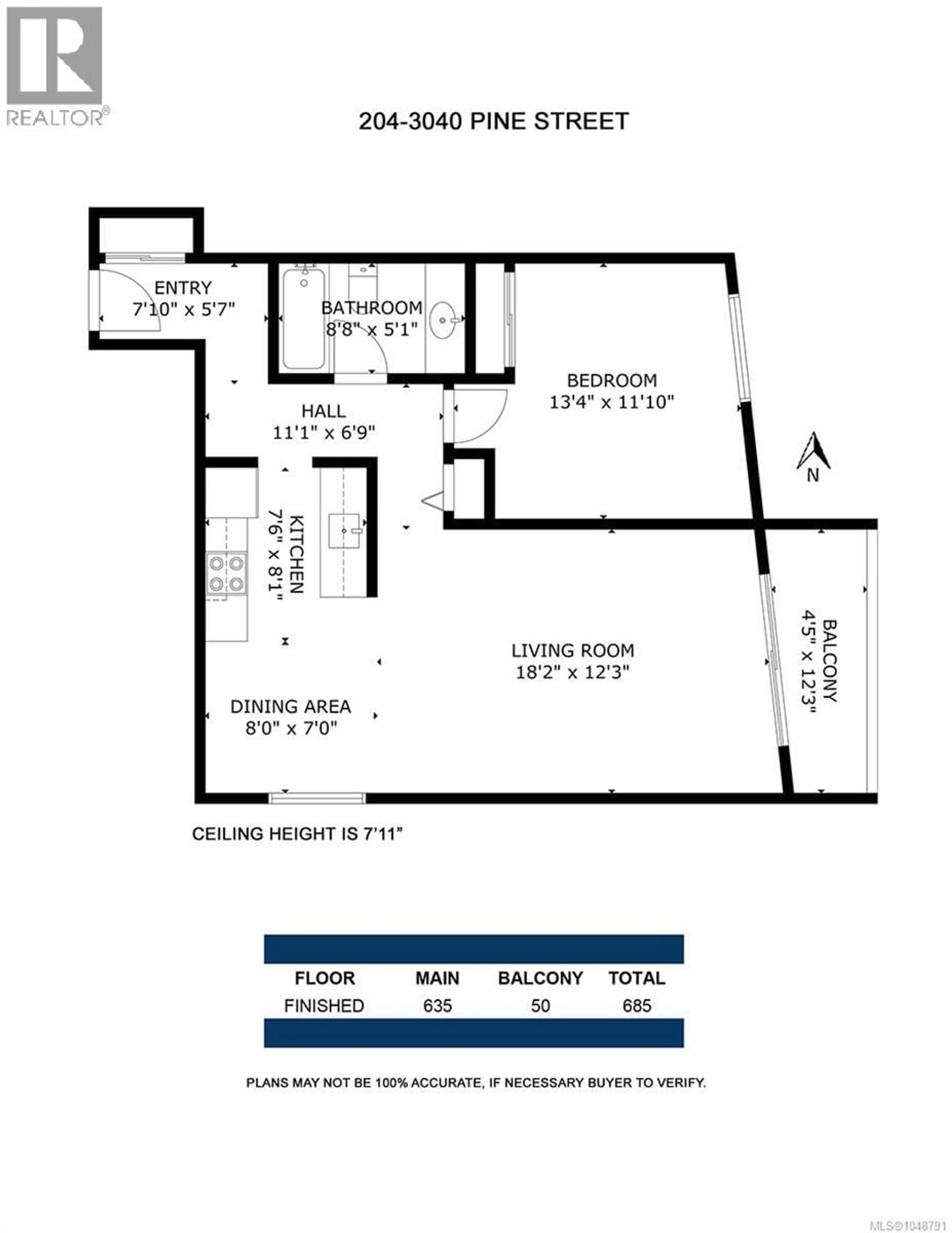Floor plan for 207 - 3040 PINE STREET, Chemainus British Columbia V0R1K0