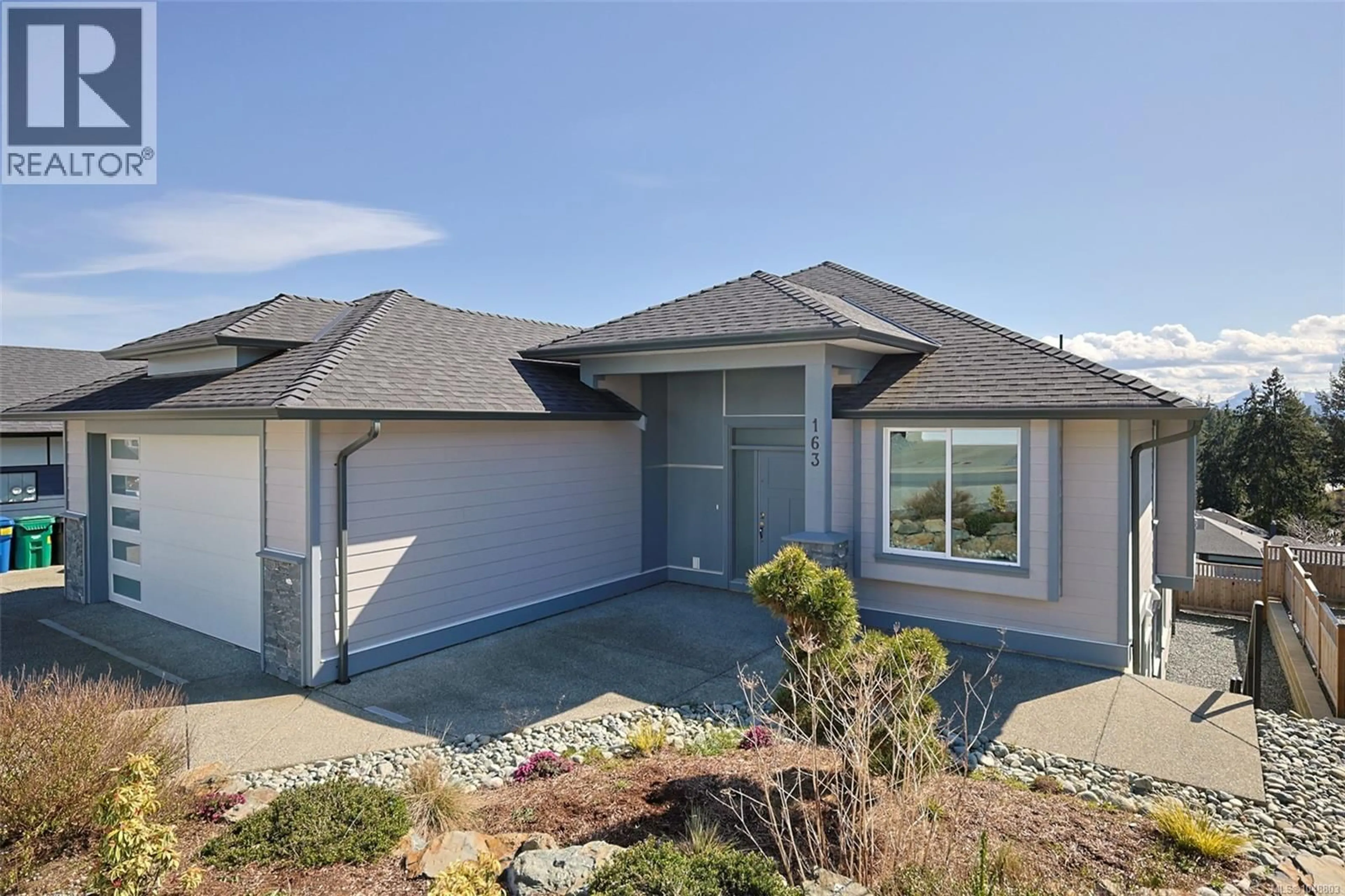 Home with vinyl exterior material, street for 163 GOLDEN OAKS CRESCENT, Nanaimo British Columbia V9T0K8