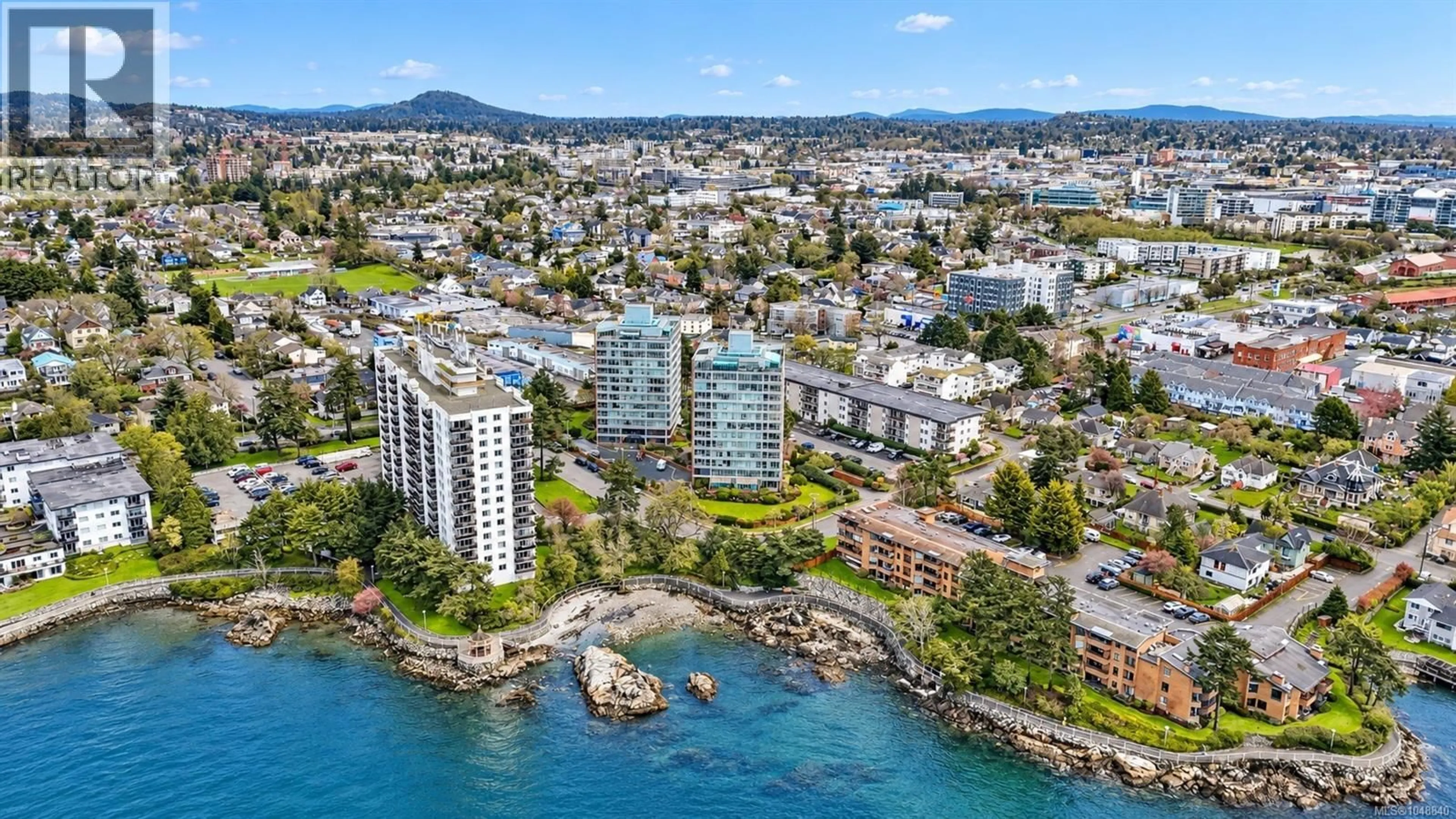 A pic from outside/outdoor area/front of a property/back of a property/a pic from drone, water/lake/river/ocean view for 705 - 325 MAITLAND STREET, Victoria British Columbia V9A7E9
